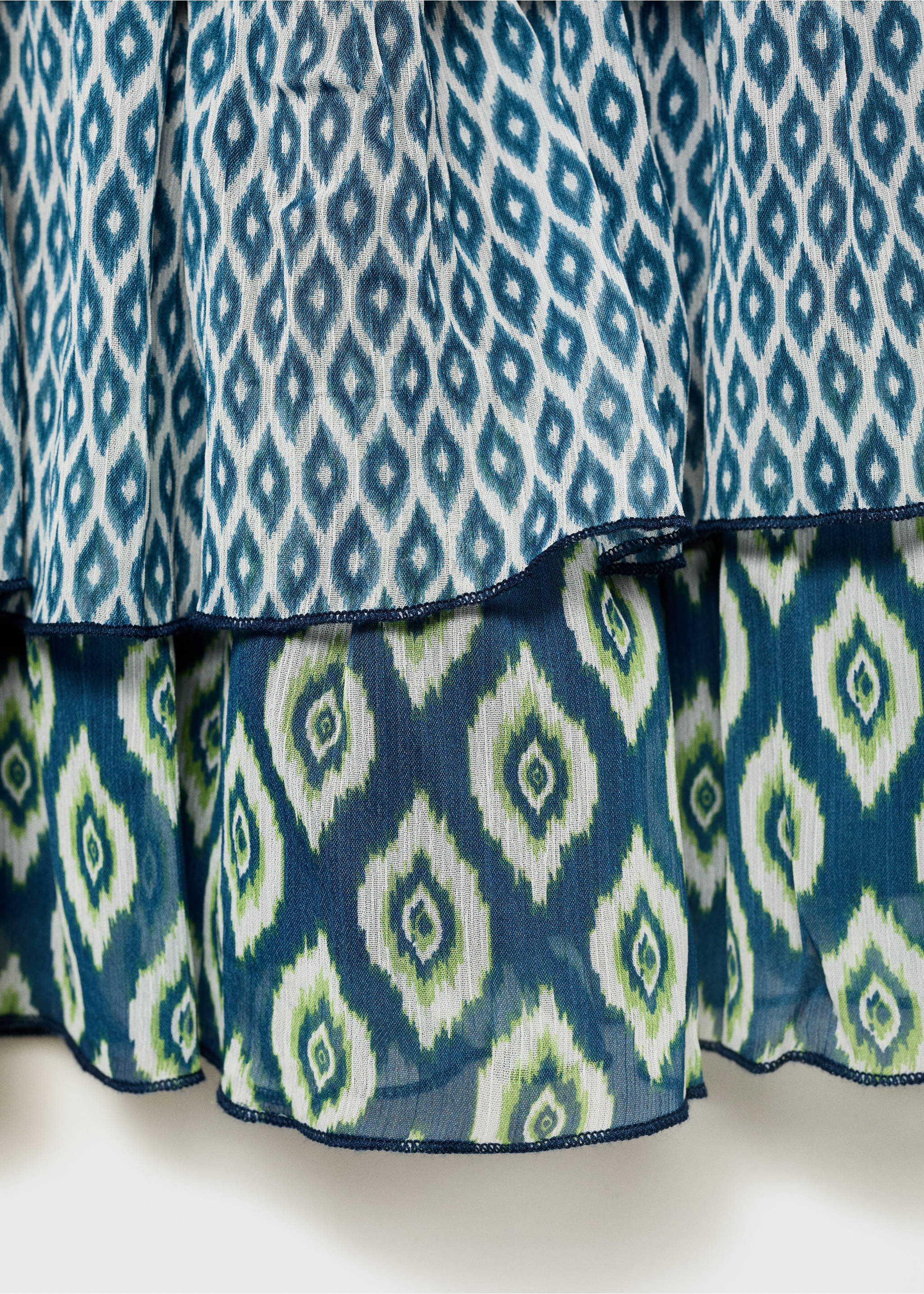 Printed ruffle skirt - Details of the article 0, Navy. Ref: 17093295-00.