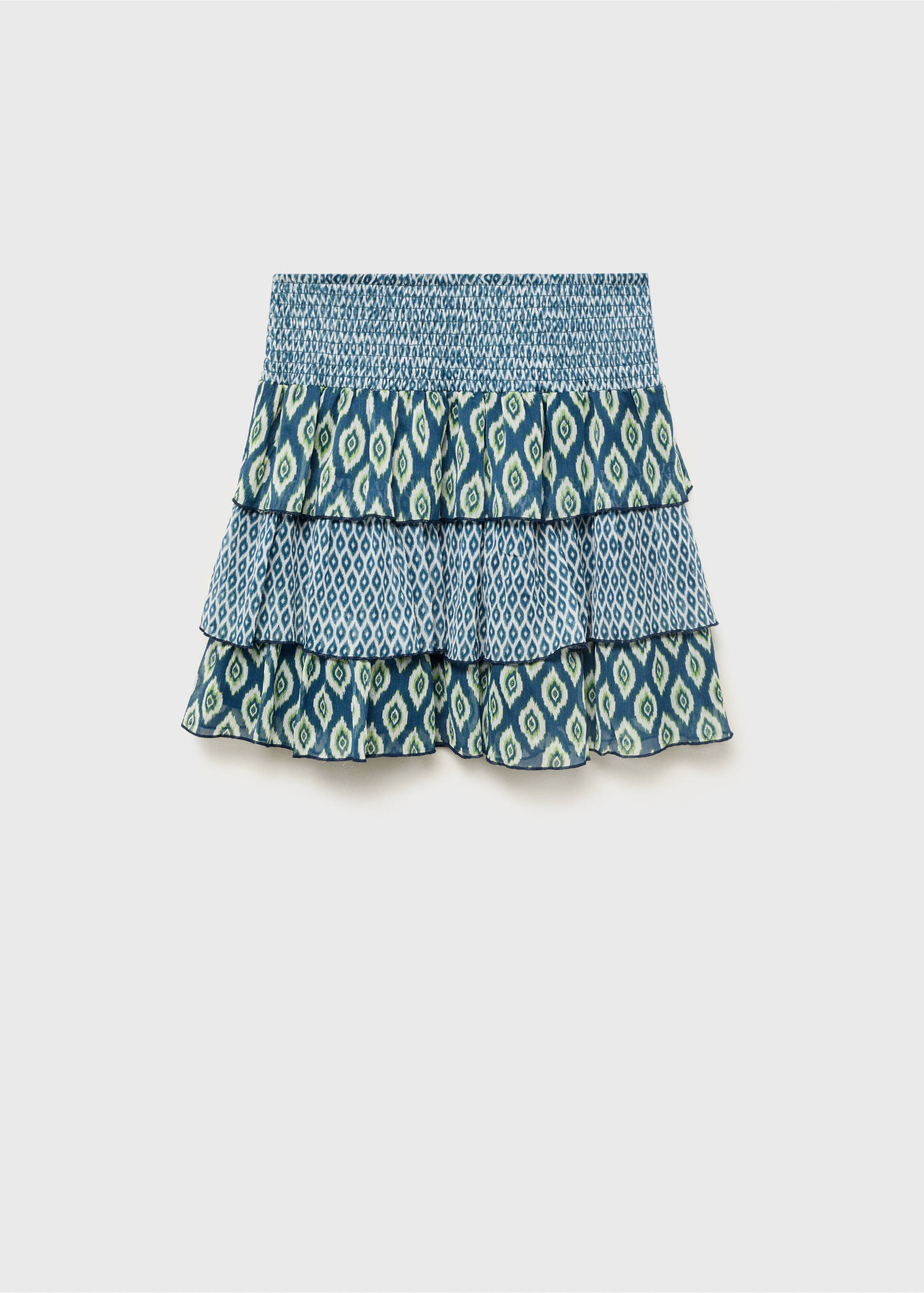 Printed ruffle skirt - Article without model, Navy. Ref: 17093295-00.