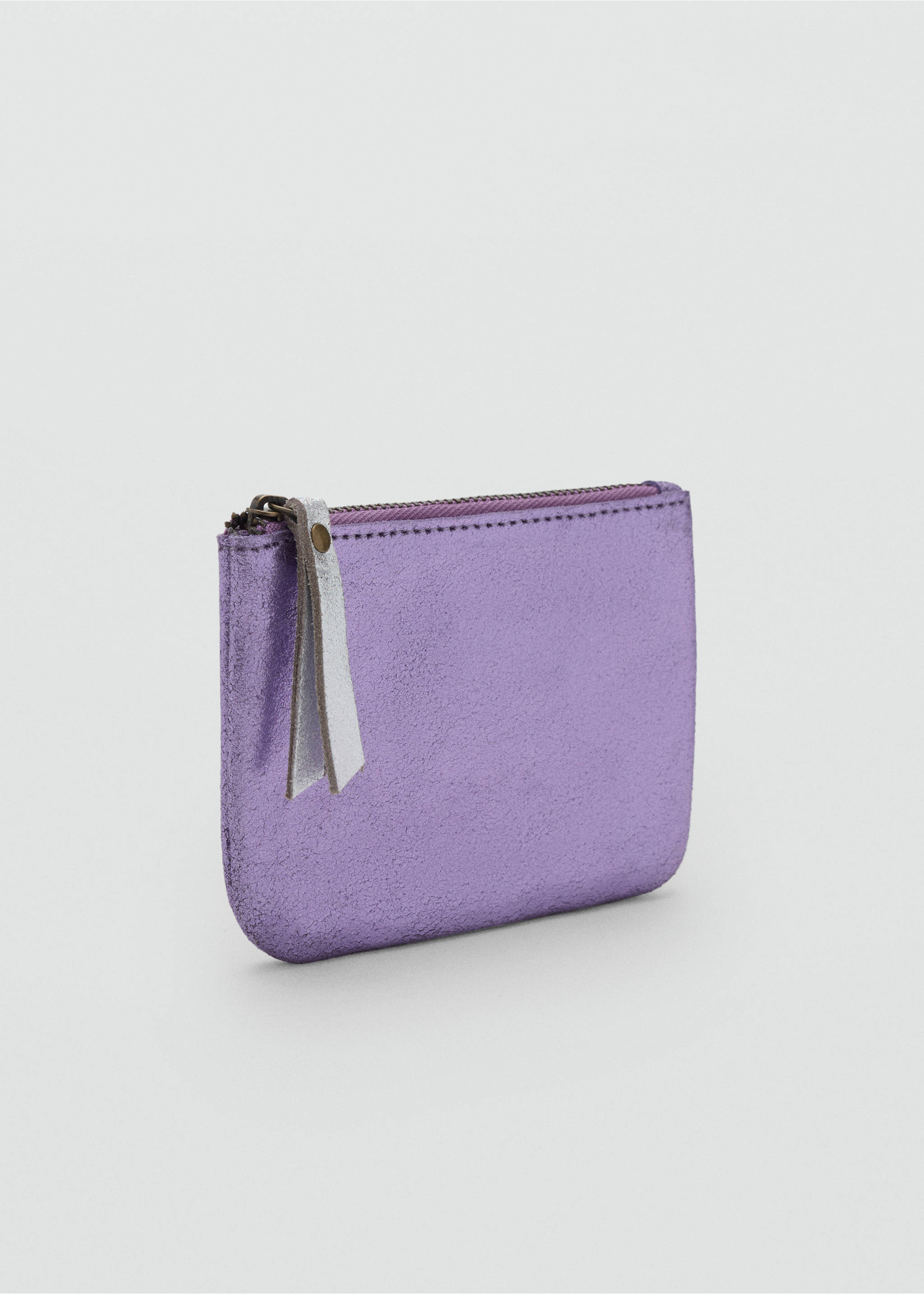 Metallic leather purse - Medium plane, Maroon. Ref: 17093297-00.