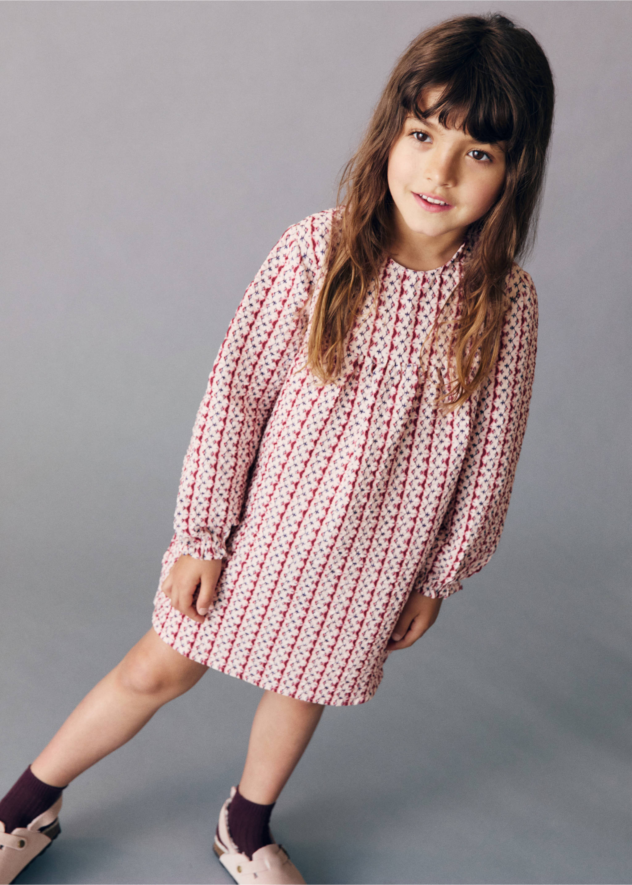 Printed short dress - General plane, Cherry. Ref: 17093300-00.