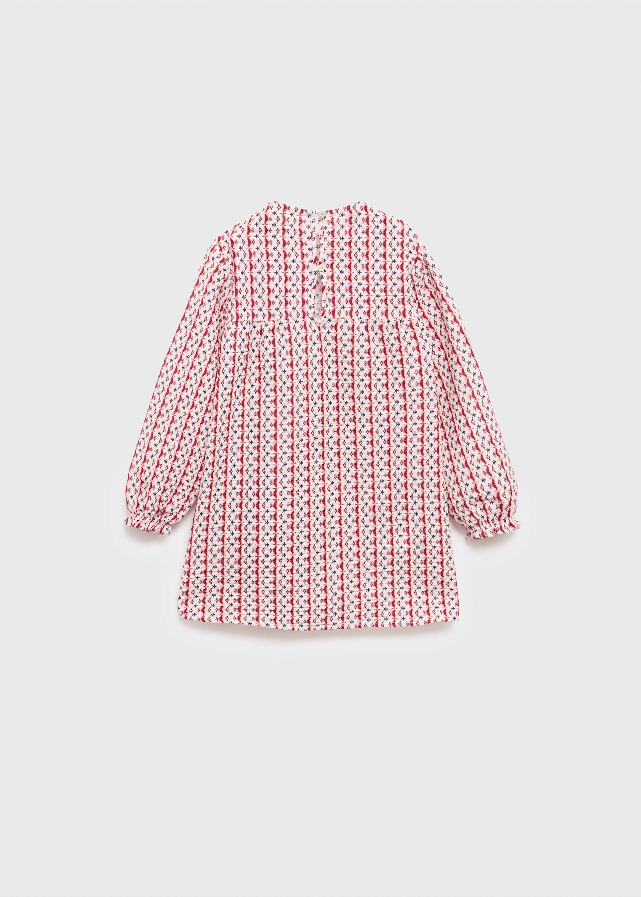 Printed short dress - Reverse of the article, Cherry. Ref: 17093300-00.