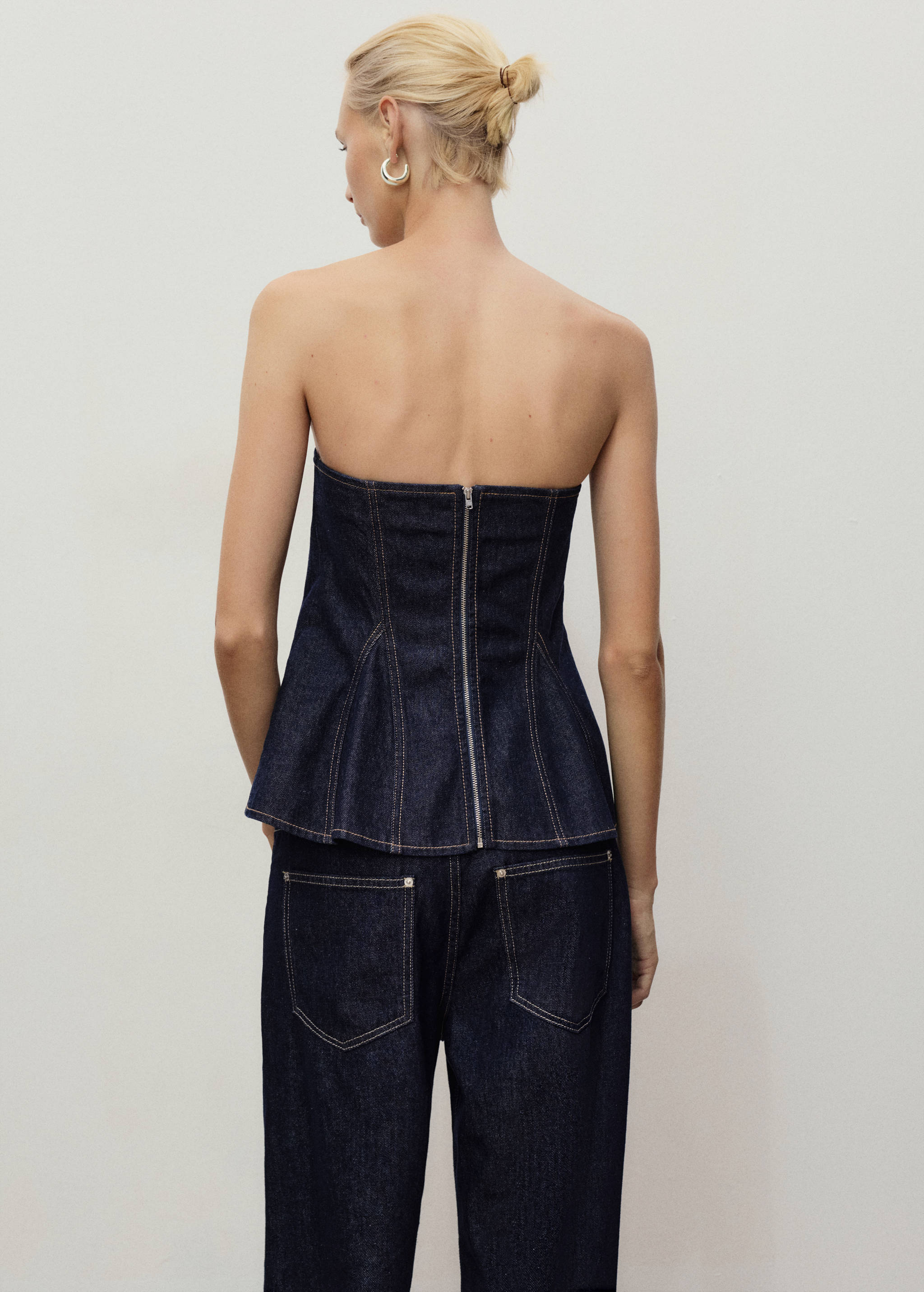 Denim peplum top - Reverse of the article