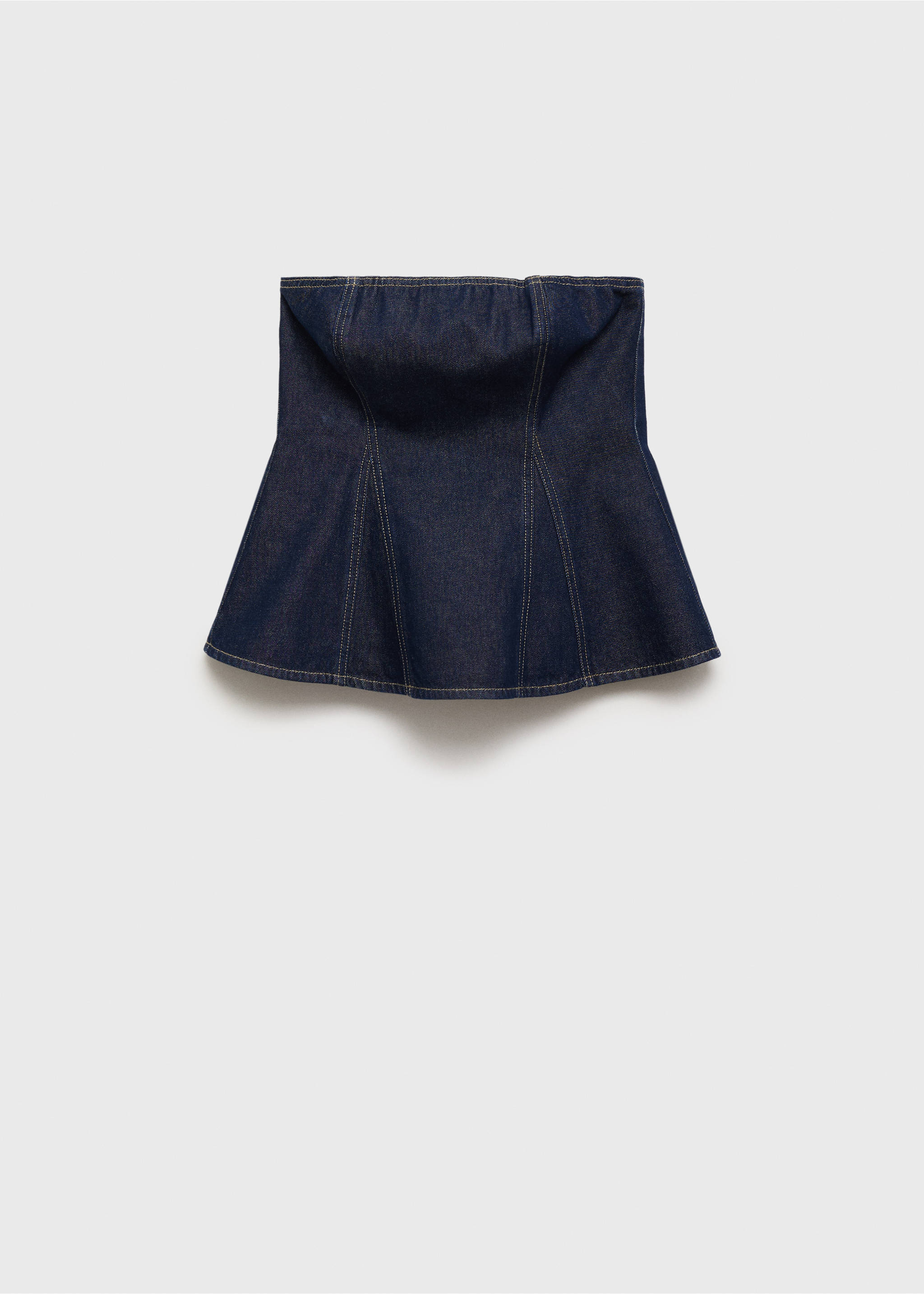 Denim peplum top - Article without model, Open Blue. Ref: 17093324-00.