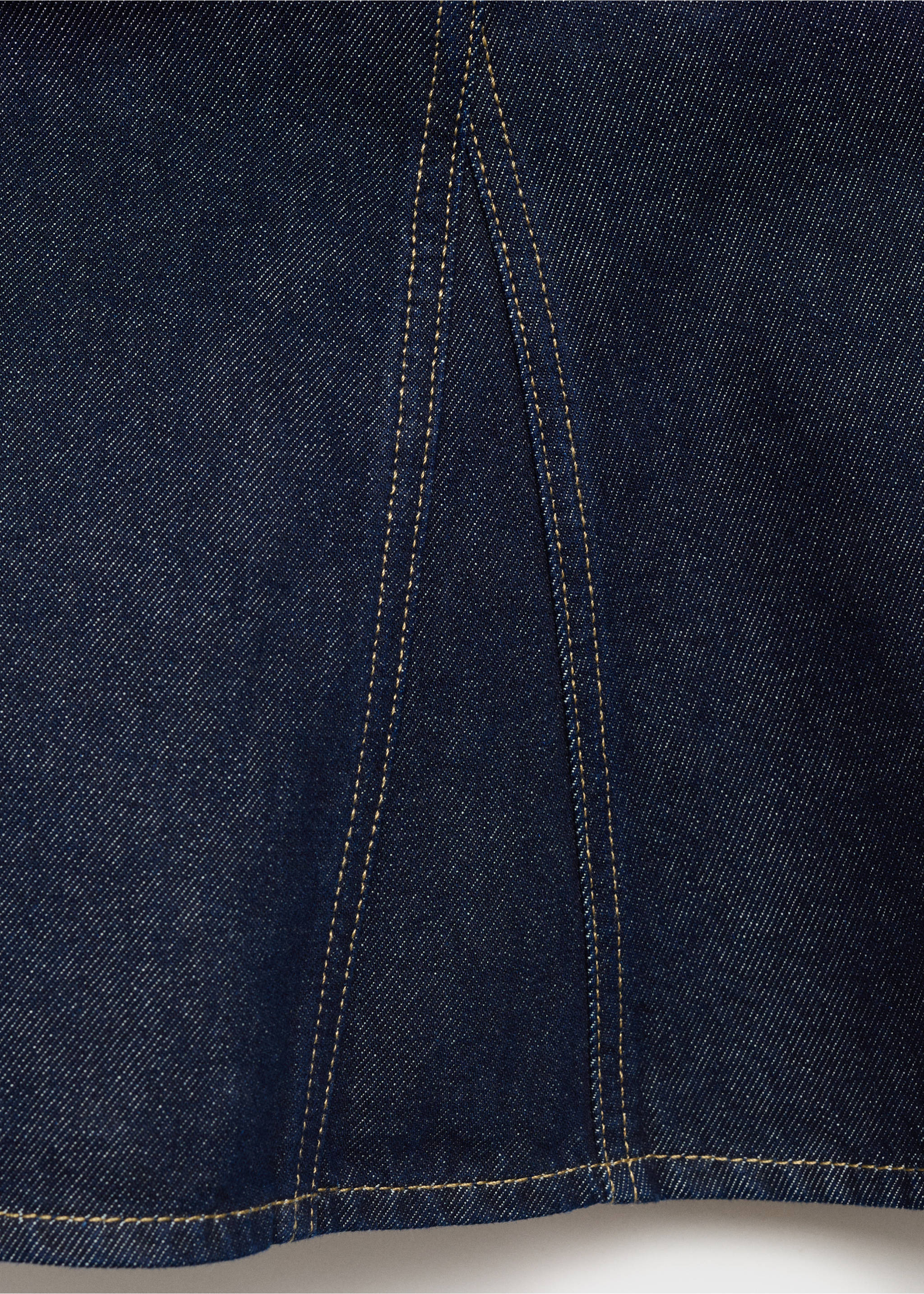 Denim peplum top - Details of the article 8, Open Blue. Ref: 17093324-00.