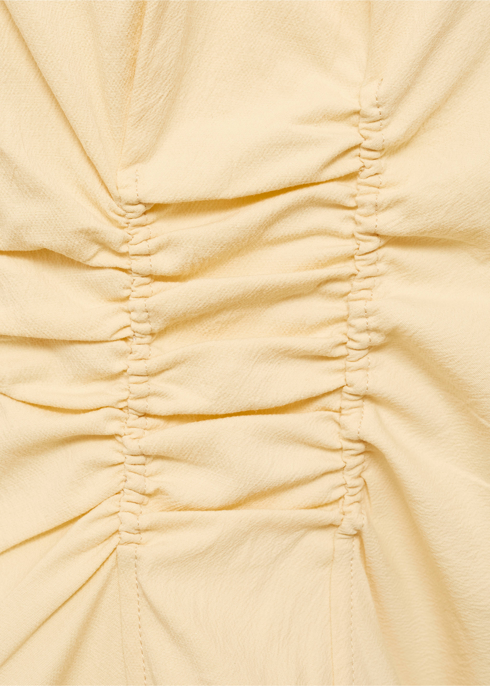 Gathered cotton blouse - Details of the article 0, Vanilla. Ref: 17093326-00.