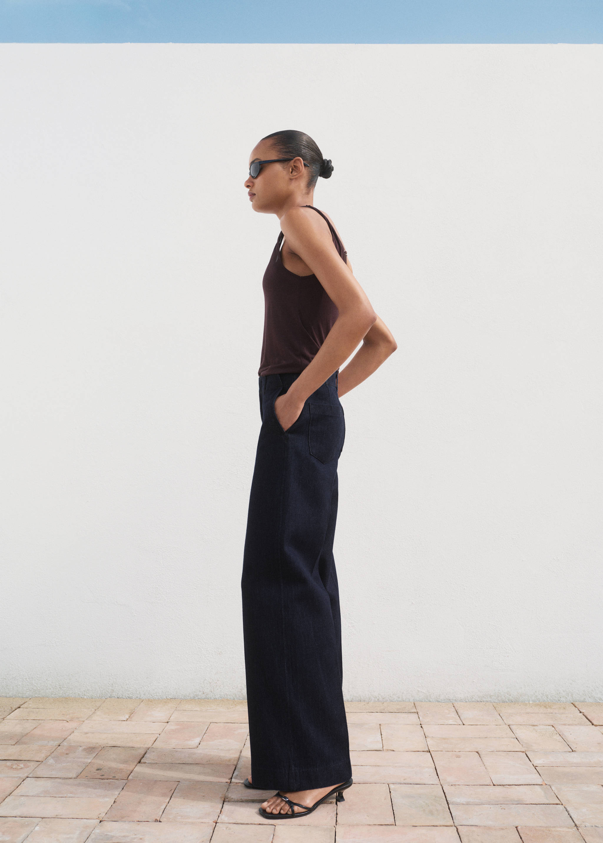 High-waisted wideleg denim broek - Detail van het artikel 6