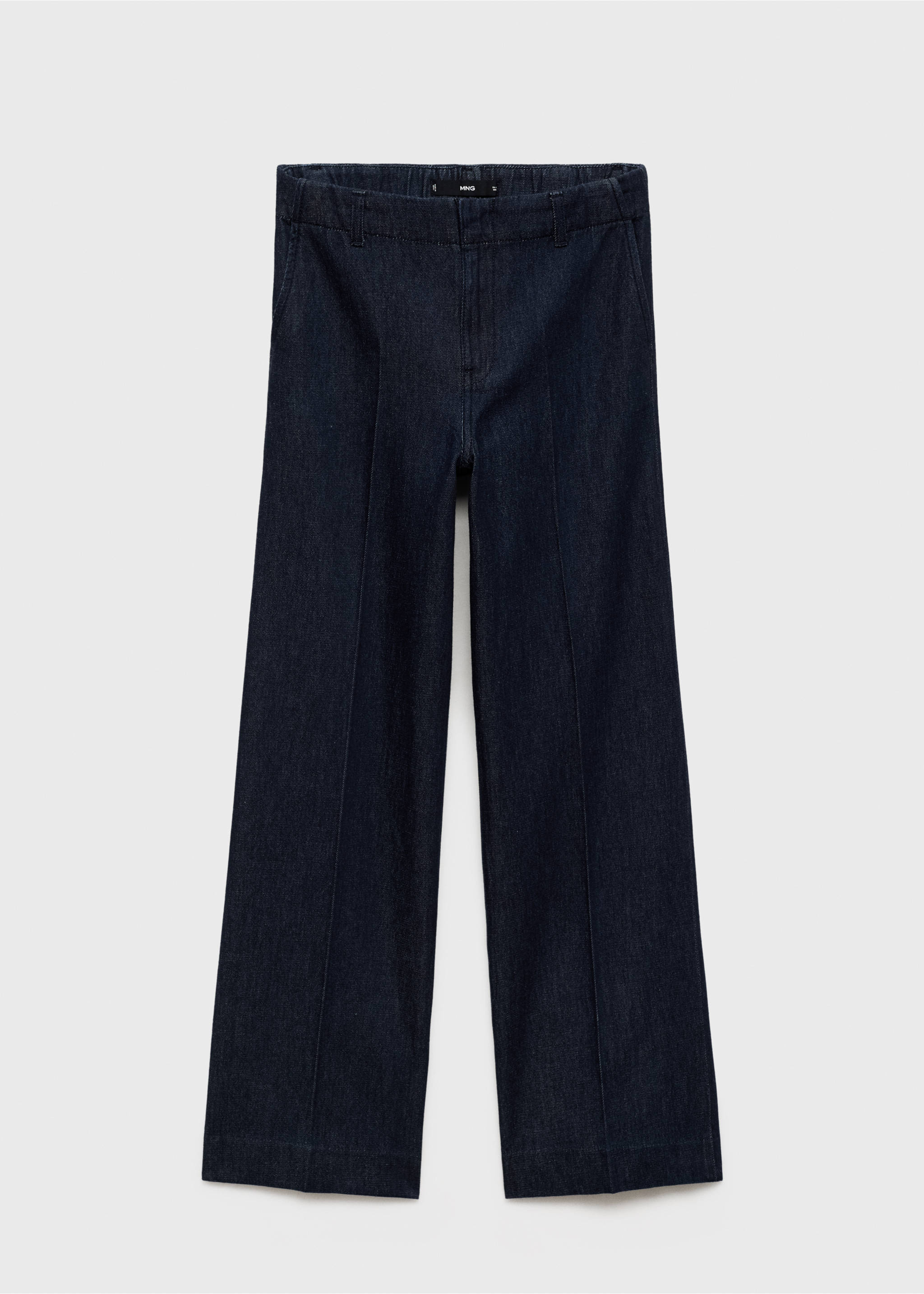 Pantalon denim wideleg taille haute - Article sans modèle, Bleu. Ref: 17093327-00.