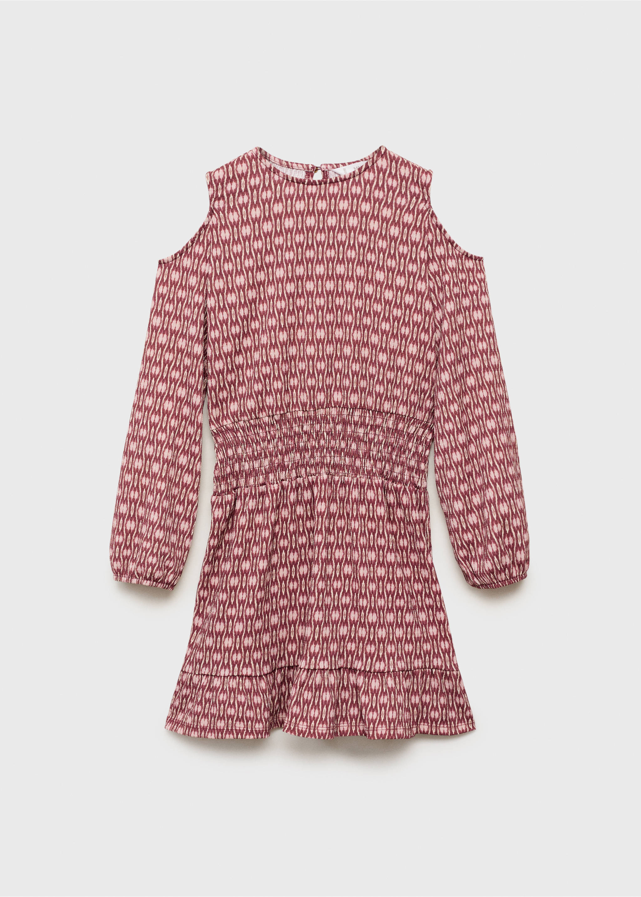 Printed ruched dress - Article without model, Cherry. Ref: 17093329-00.