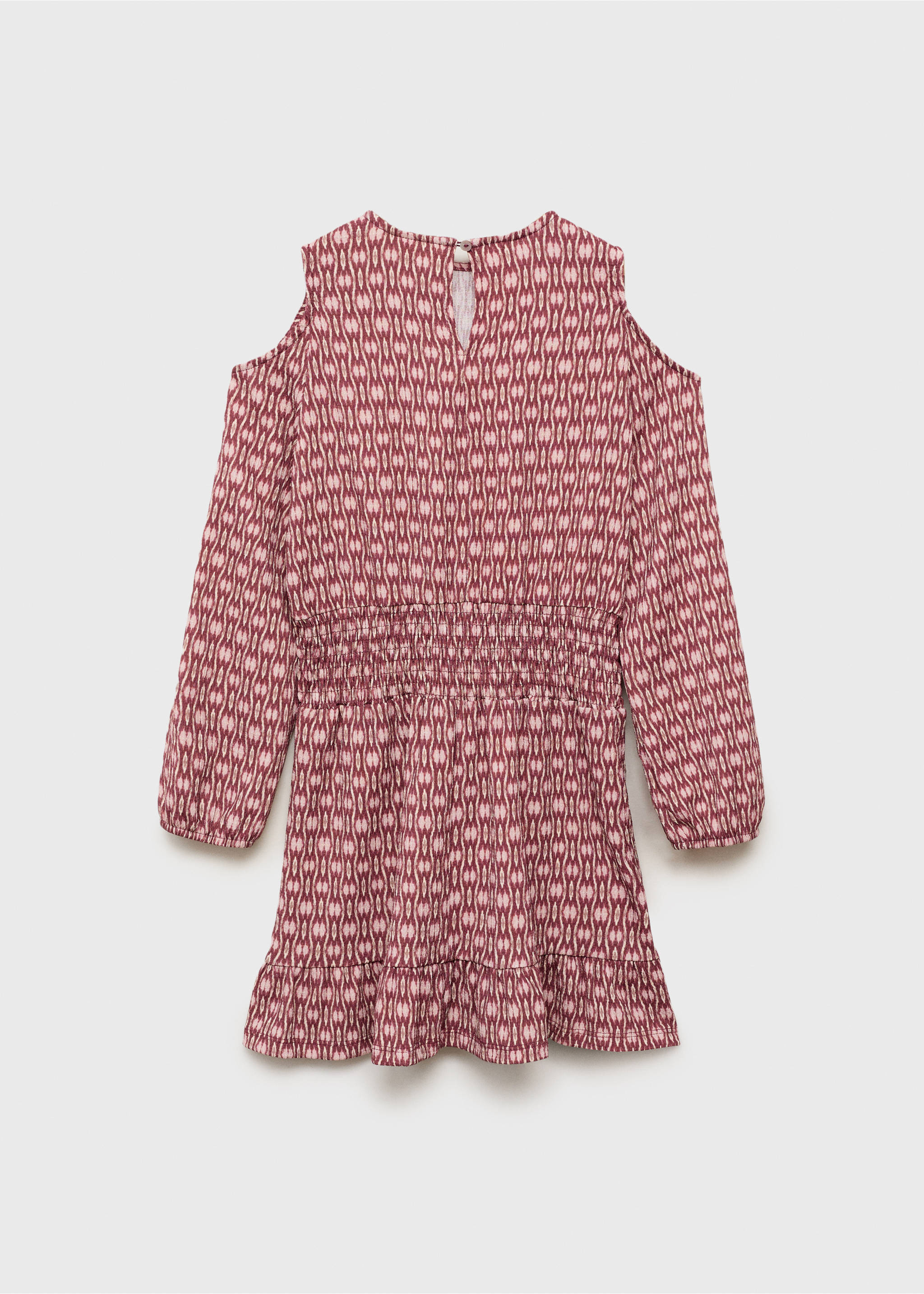 Printed ruched dress - Reverse of the article, Cherry. Ref: 17093329-00.