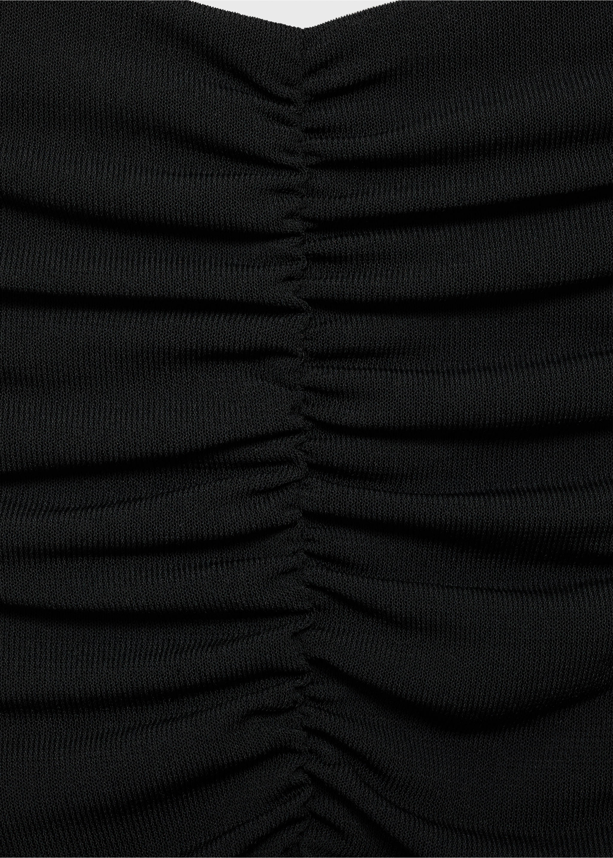 Gathered midi-dress - Details of the article 7, Black. Ref: 17093330-00.