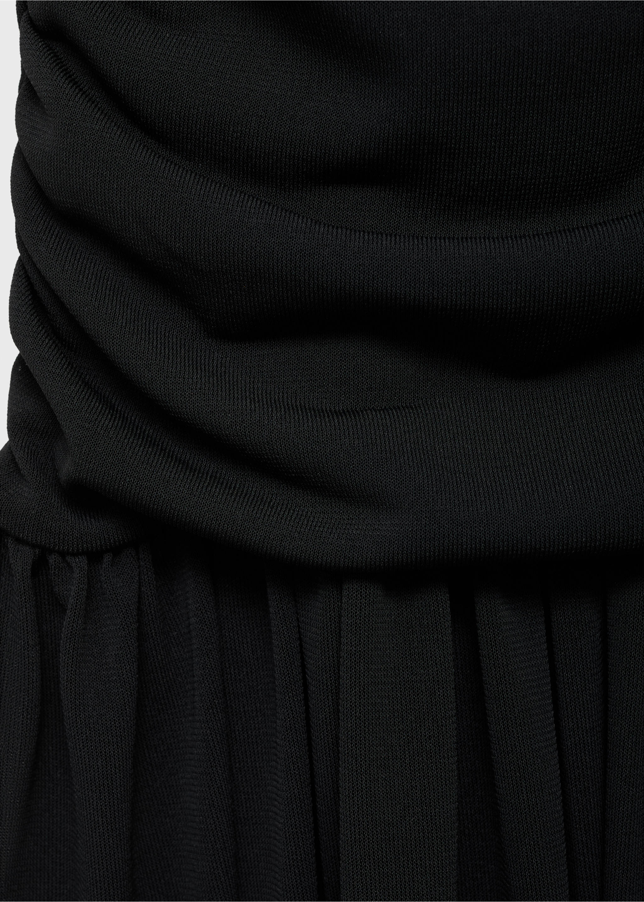 Gathered midi-dress - Details of the article 8, Black. Ref: 17093330-00.