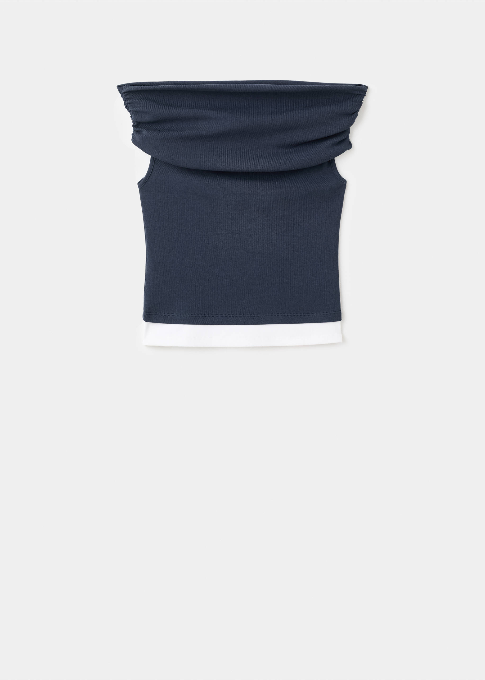 Off-shoulder top - Article without model, Navy. Ref: 17093334-00.