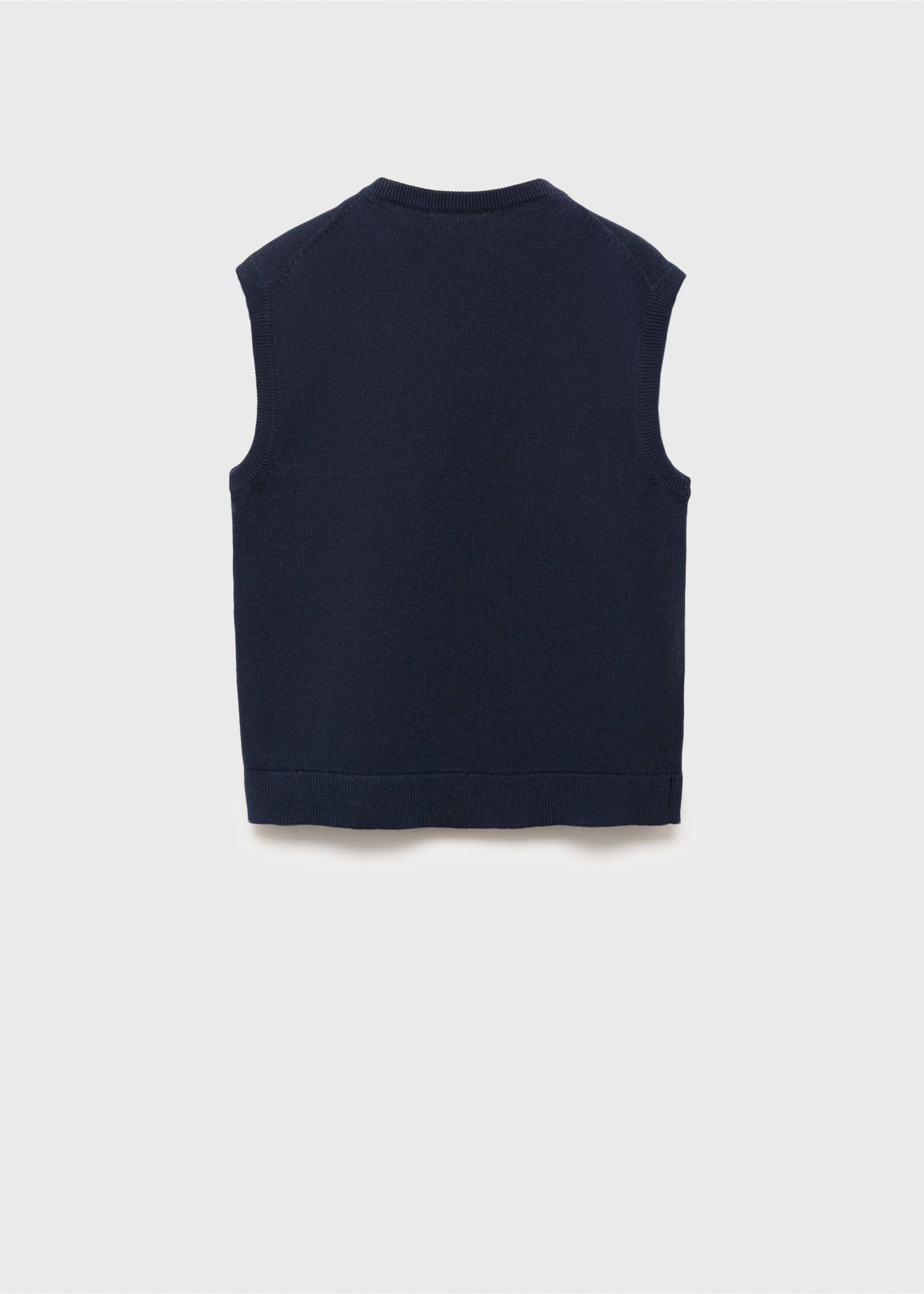 V-neck knitted waistcoat - Reverse of the article, Navy. Ref: 17093791-00.
