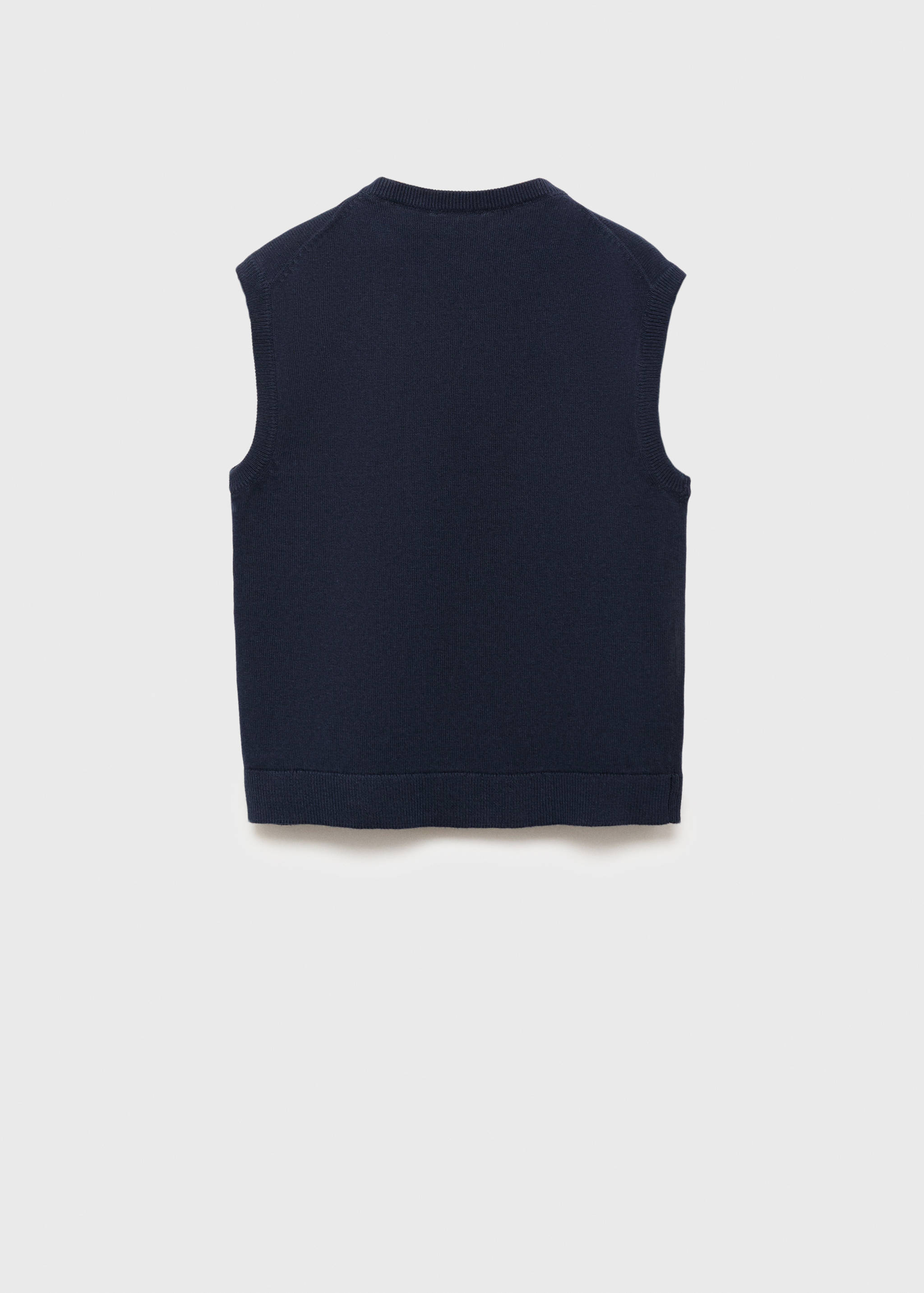 V-neck knitted waistcoat - Reverse of the article