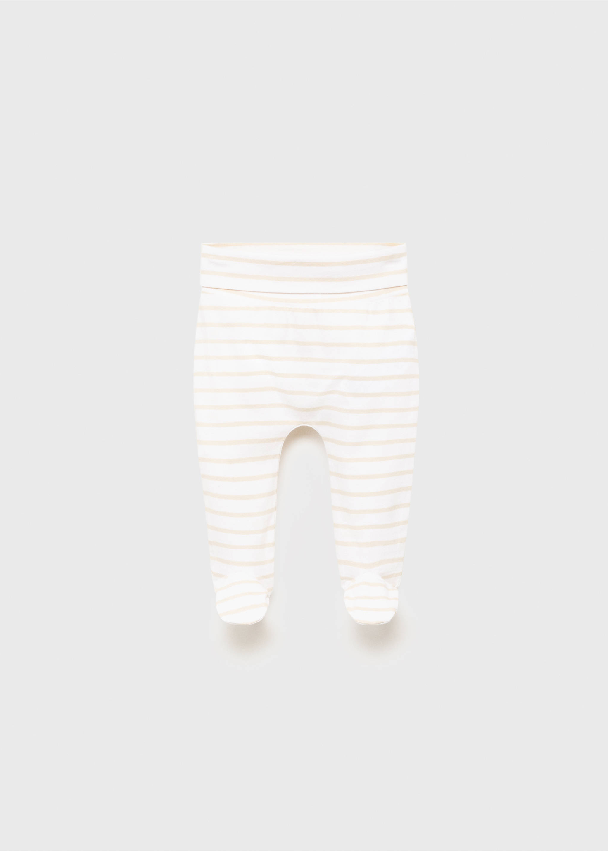 Stripped cotton leggings - Article without model, Sand. Ref: 17093792-00.