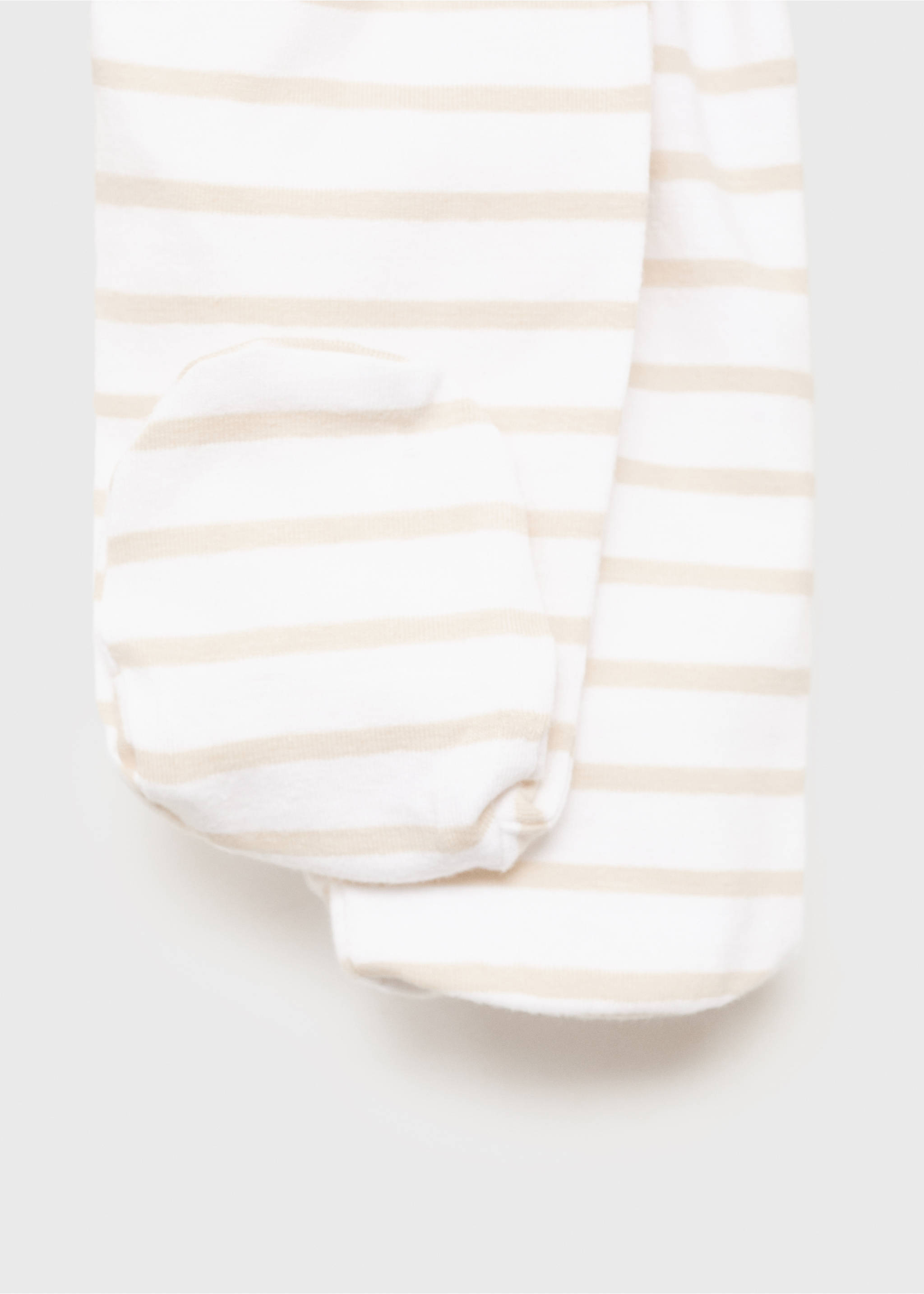 Stripped cotton leggings - Details of the article 0, Sand. Ref: 17093792-00.