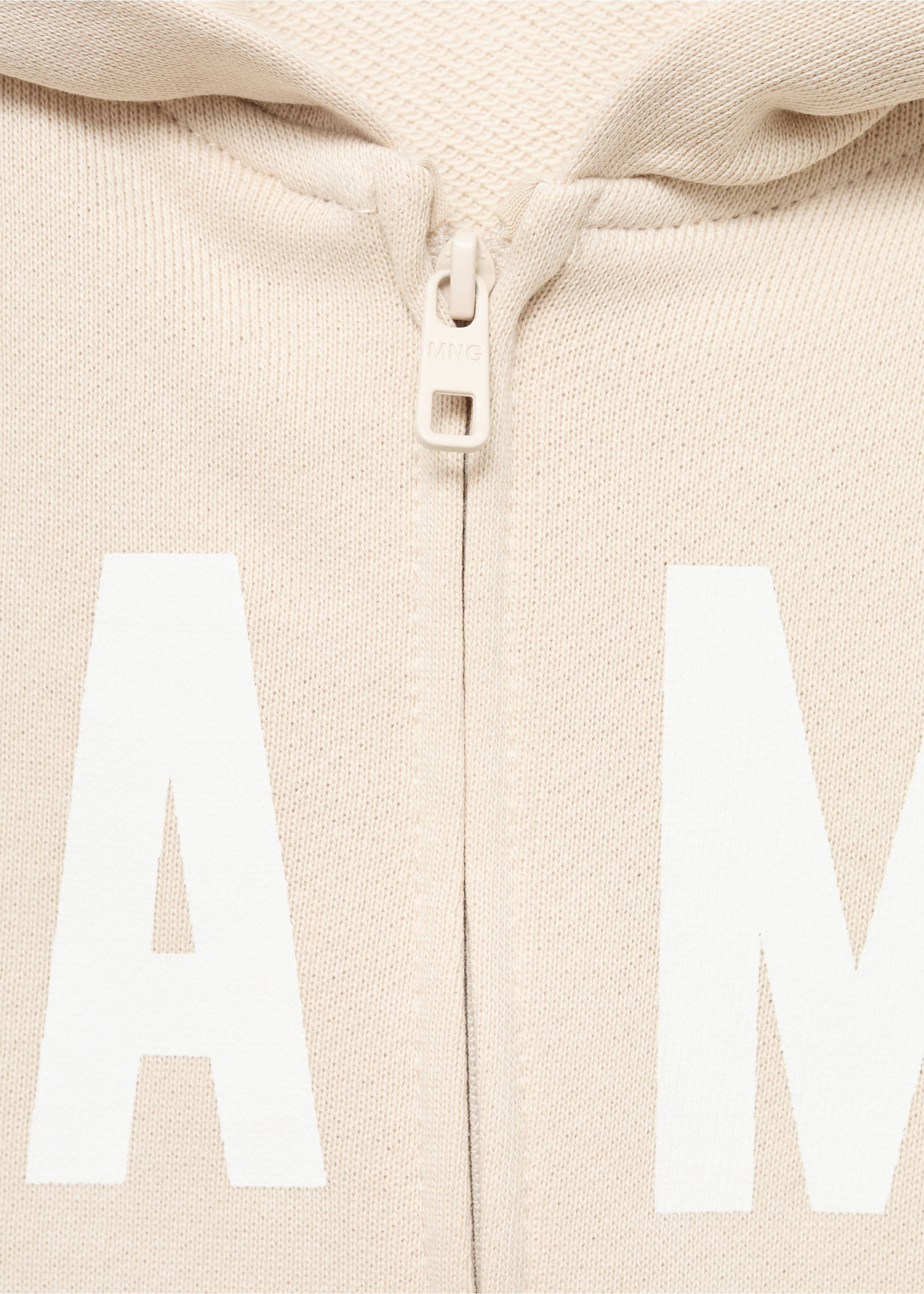 Printed hoodie - Details of the article 8, Sand. Ref: 17093795-00.