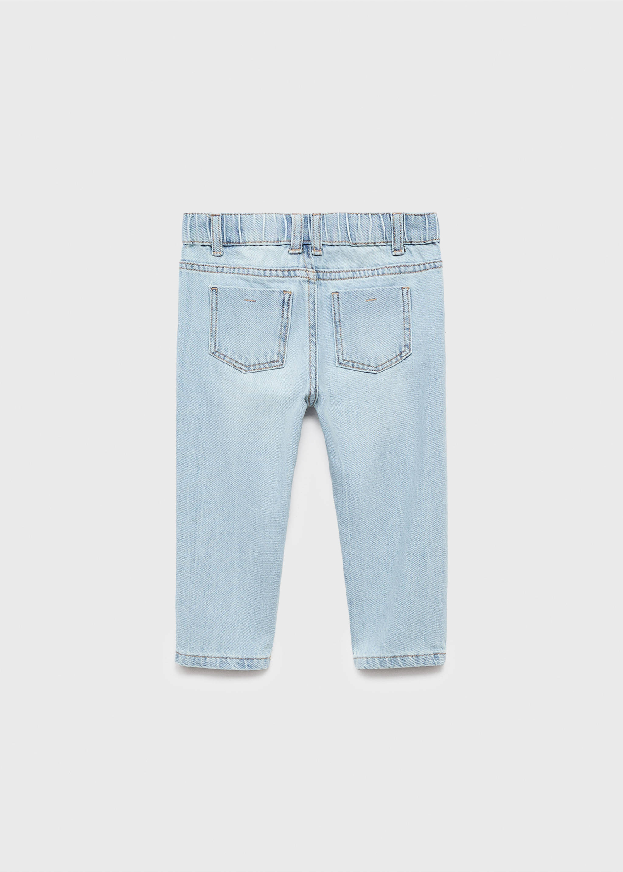 Straight cotton jeans - Reverse of the article, Light Blue. Ref: 17093796-00.