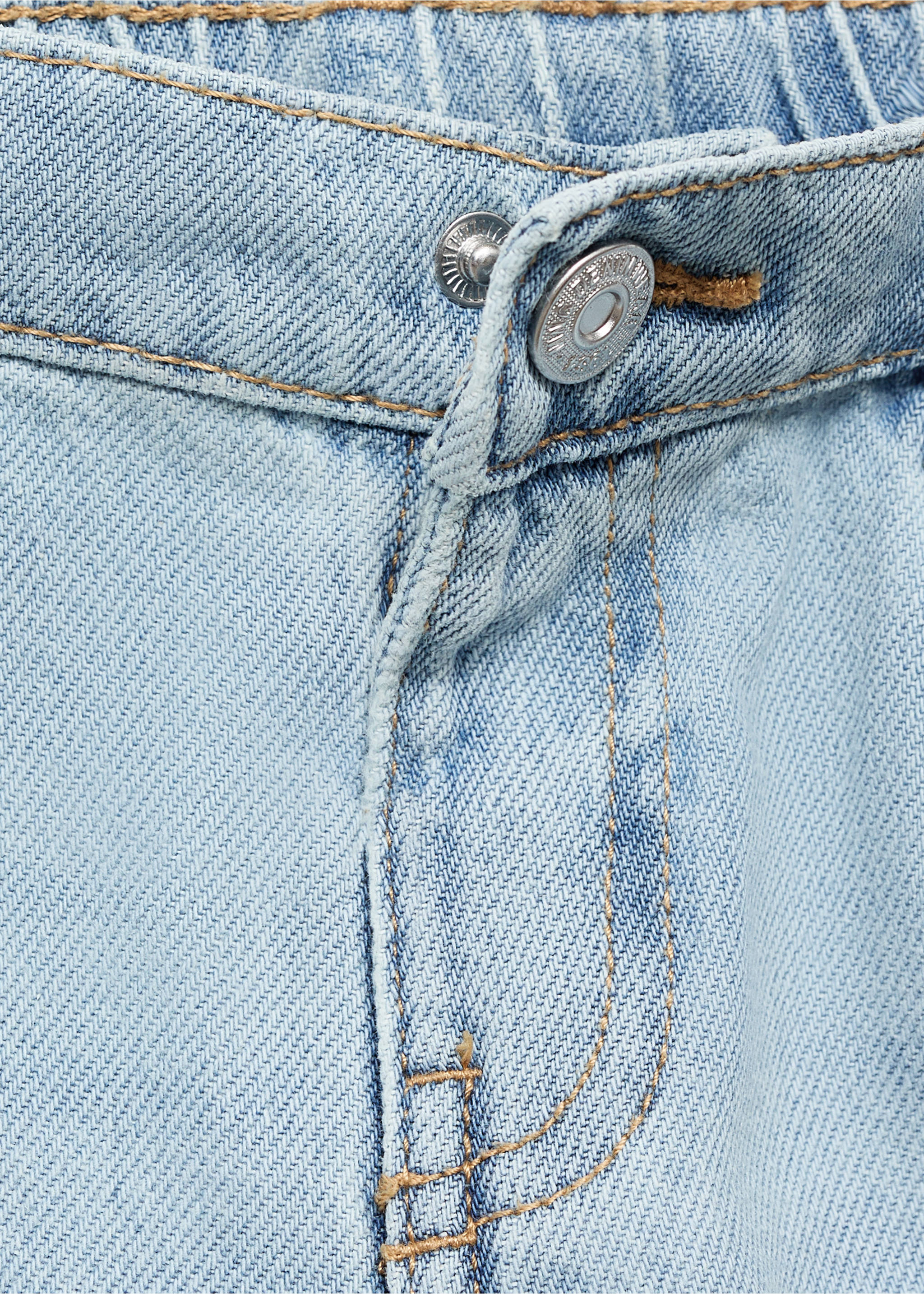 Straight cotton jeans - Details of the article 8, Light Blue. Ref: 17093796-00.