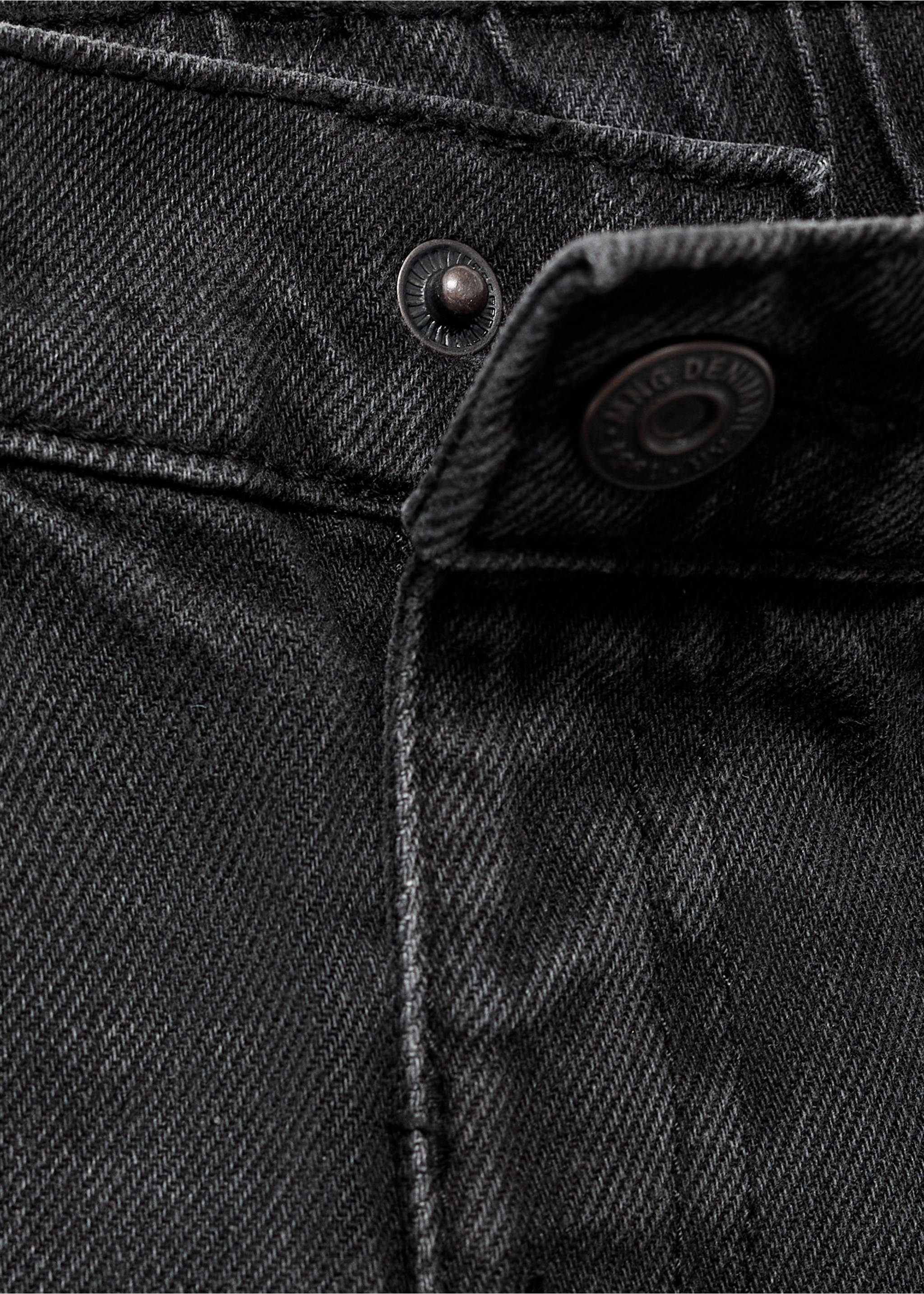 Jean droit coton - Détail de l'article 8, Black denim. Ref: 17093796-00.