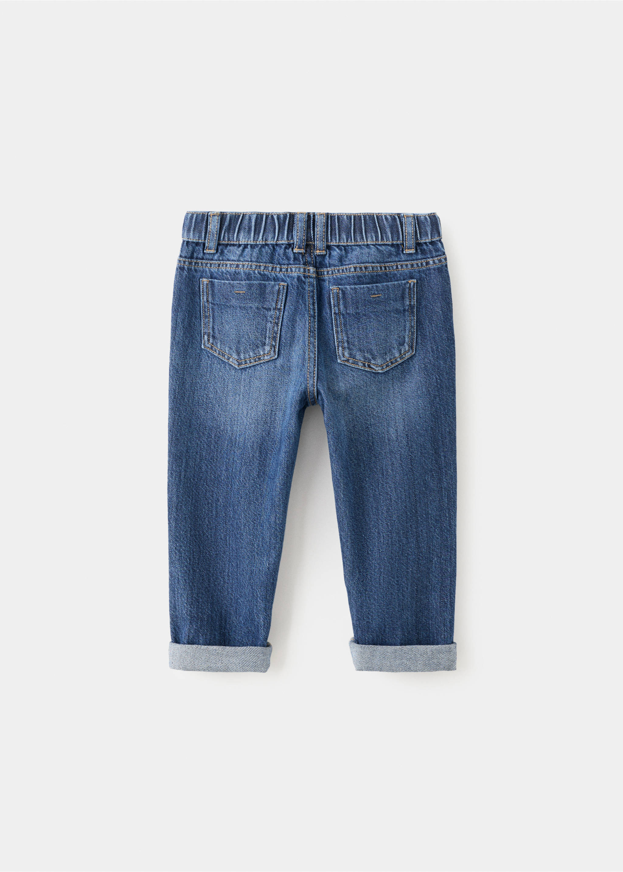 Katoenen rechte jeans - Achterkant van het artikel, Donkerblauw. Ref: 17093796-00.