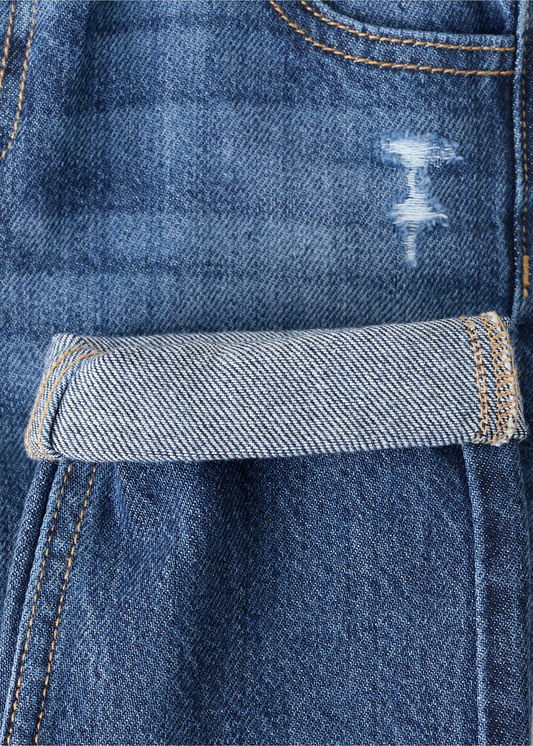 Katoenen rechte jeans - Detail van het artikel 0, Donkerblauw. Ref: 17093796-00.