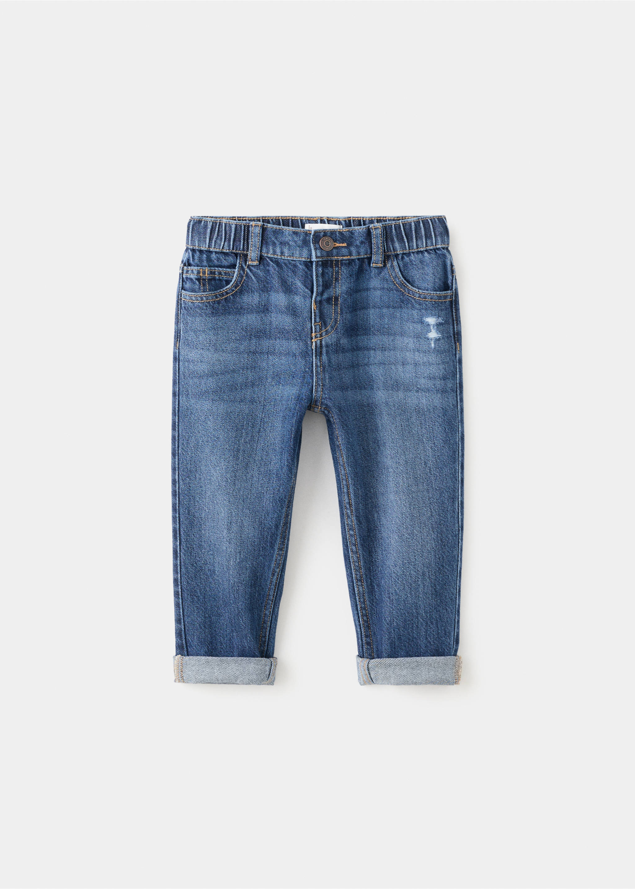 Katoenen rechte jeans - Artikel zonder model, Donkerblauw. Ref: 17093796-00.