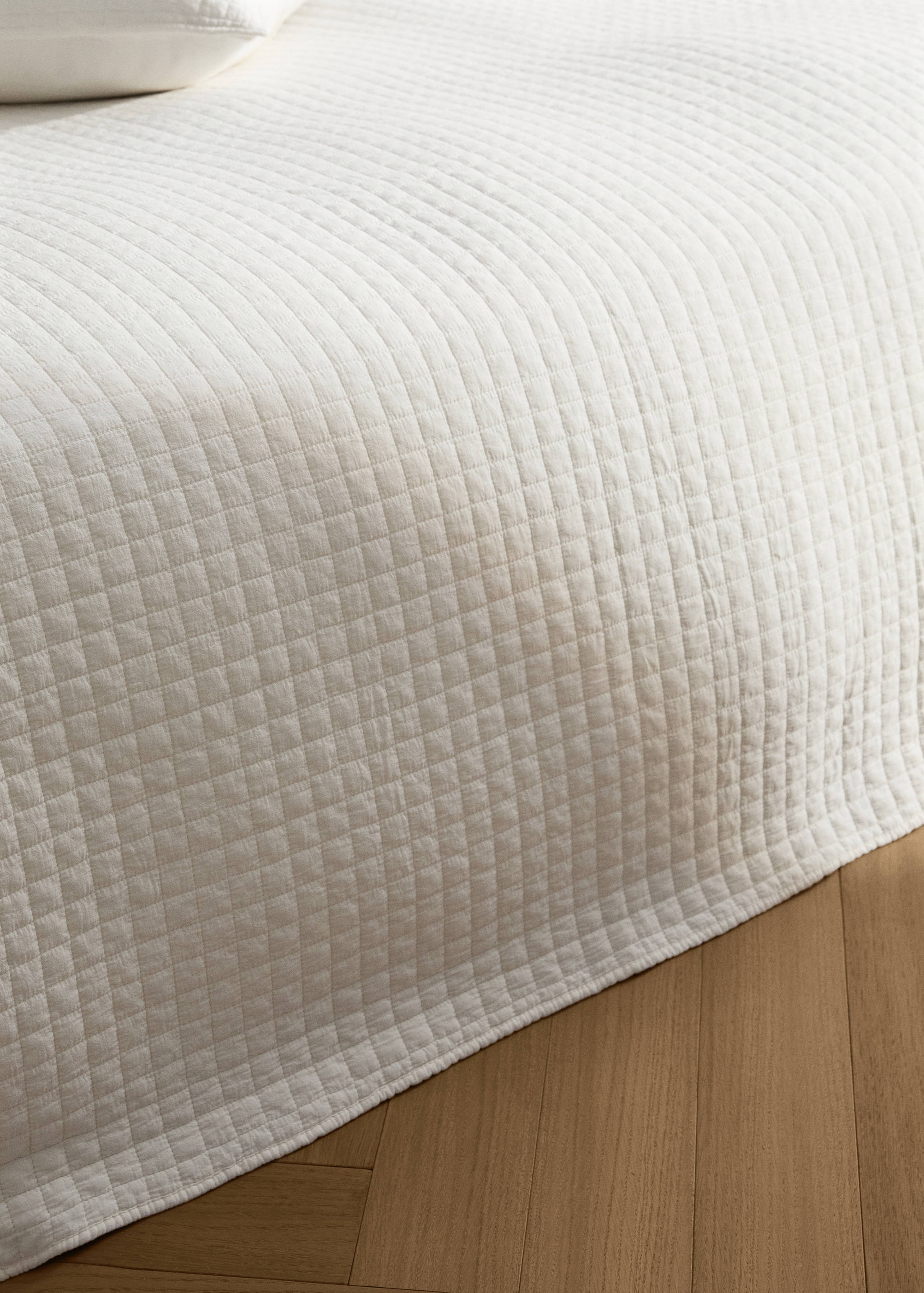 Karierte Baumwoll-Steppdecke, stückgefärbt, 180/200 Bett - Detail des Artikels 7
