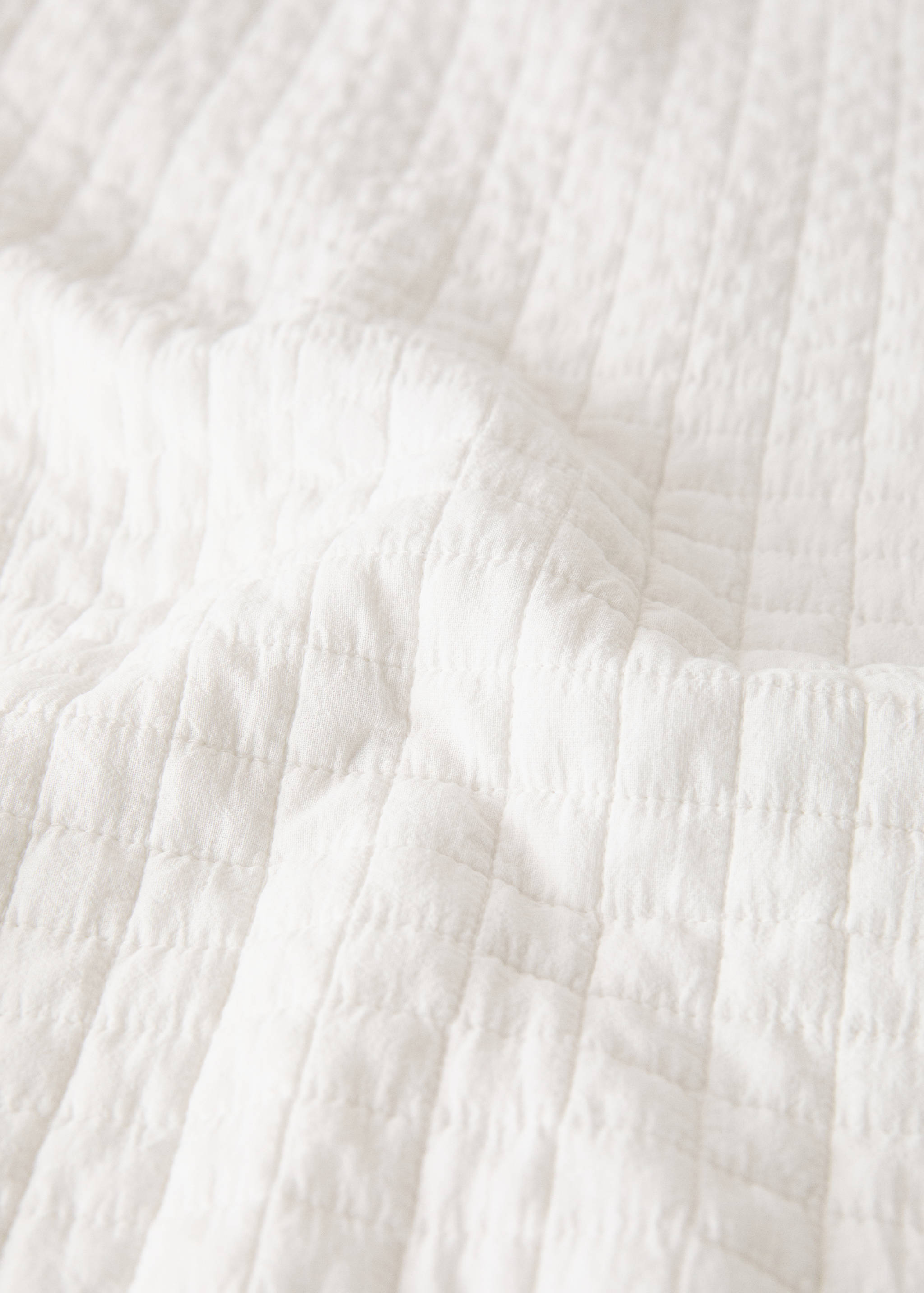 Karierte Baumwoll-Steppdecke, stückgefärbt, 180/200 Bett - Detail des Artikels 2