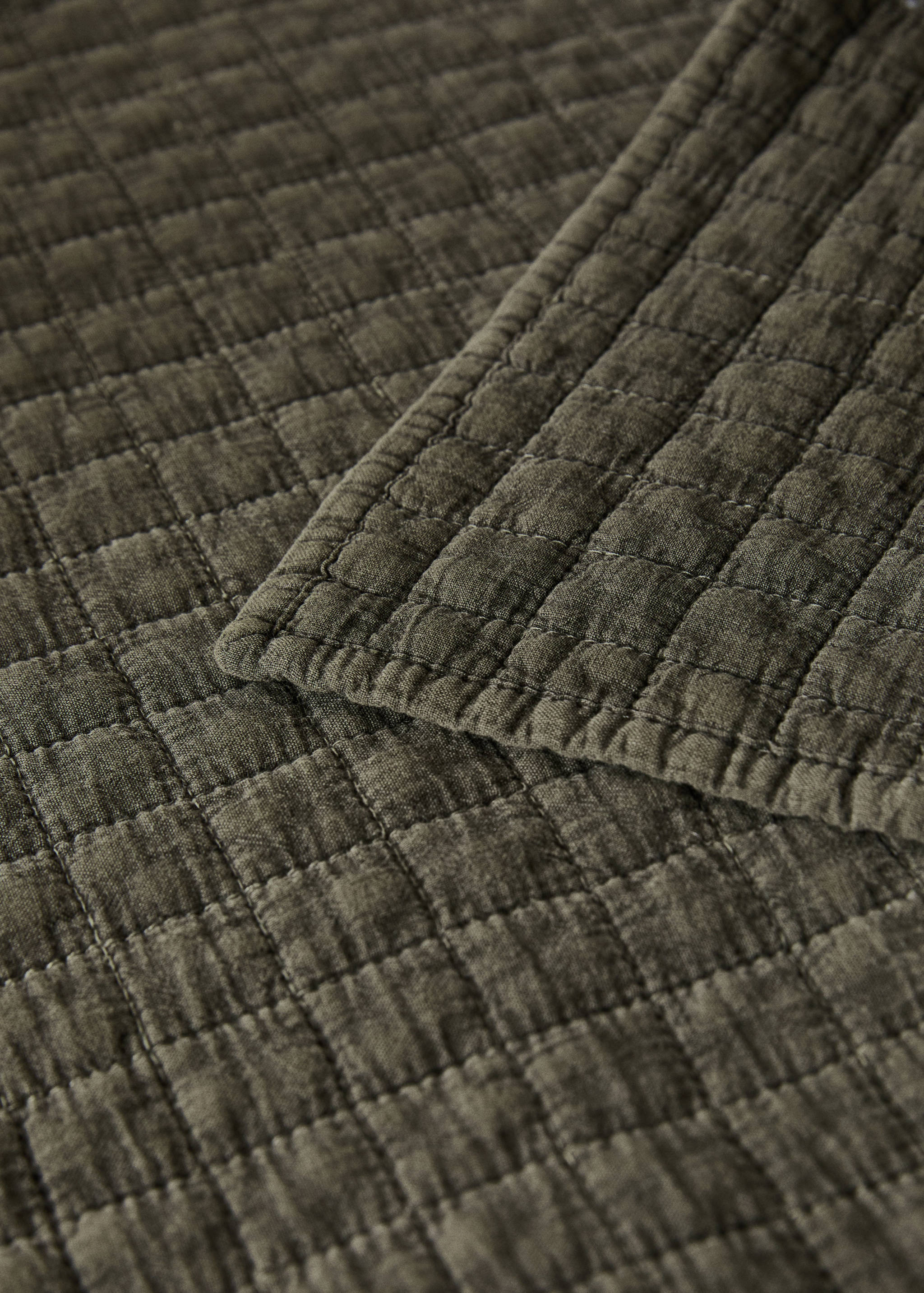 Karierte Baumwoll-Steppdecke, stückgefärbt, 180/200 Bett - Detail des Artikels 1