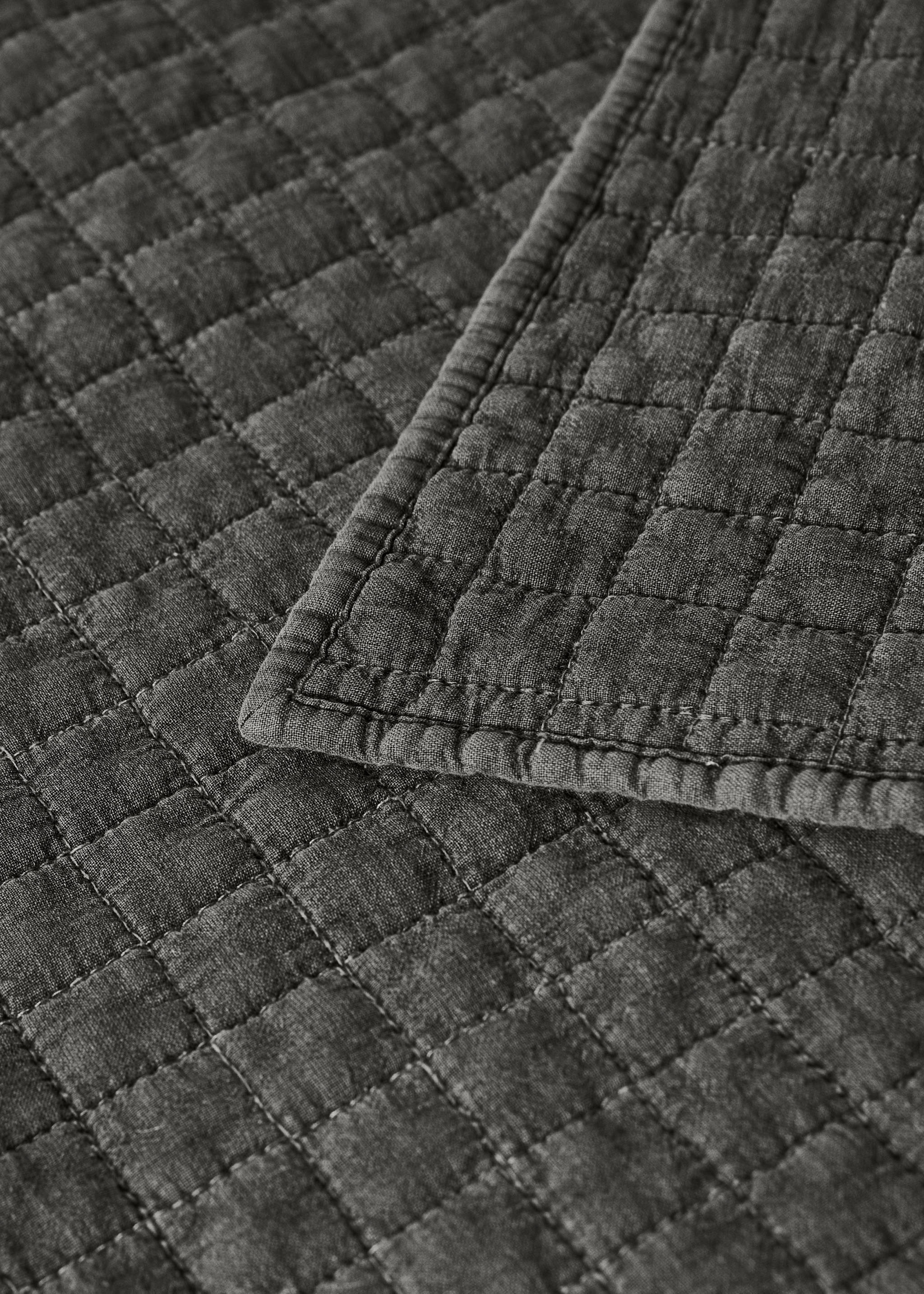 Karierte Baumwoll-Steppdecke, stückgefärbt, 180/200 Bett - Detail des Artikels 1