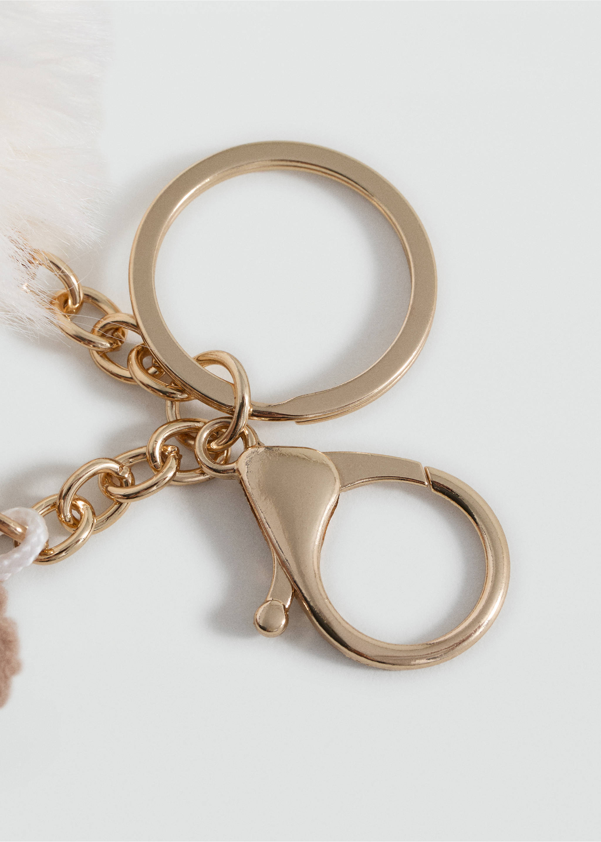 Teddy bear keychain with pom-pom - Medium plane, Sand. Ref: 17093809-00.