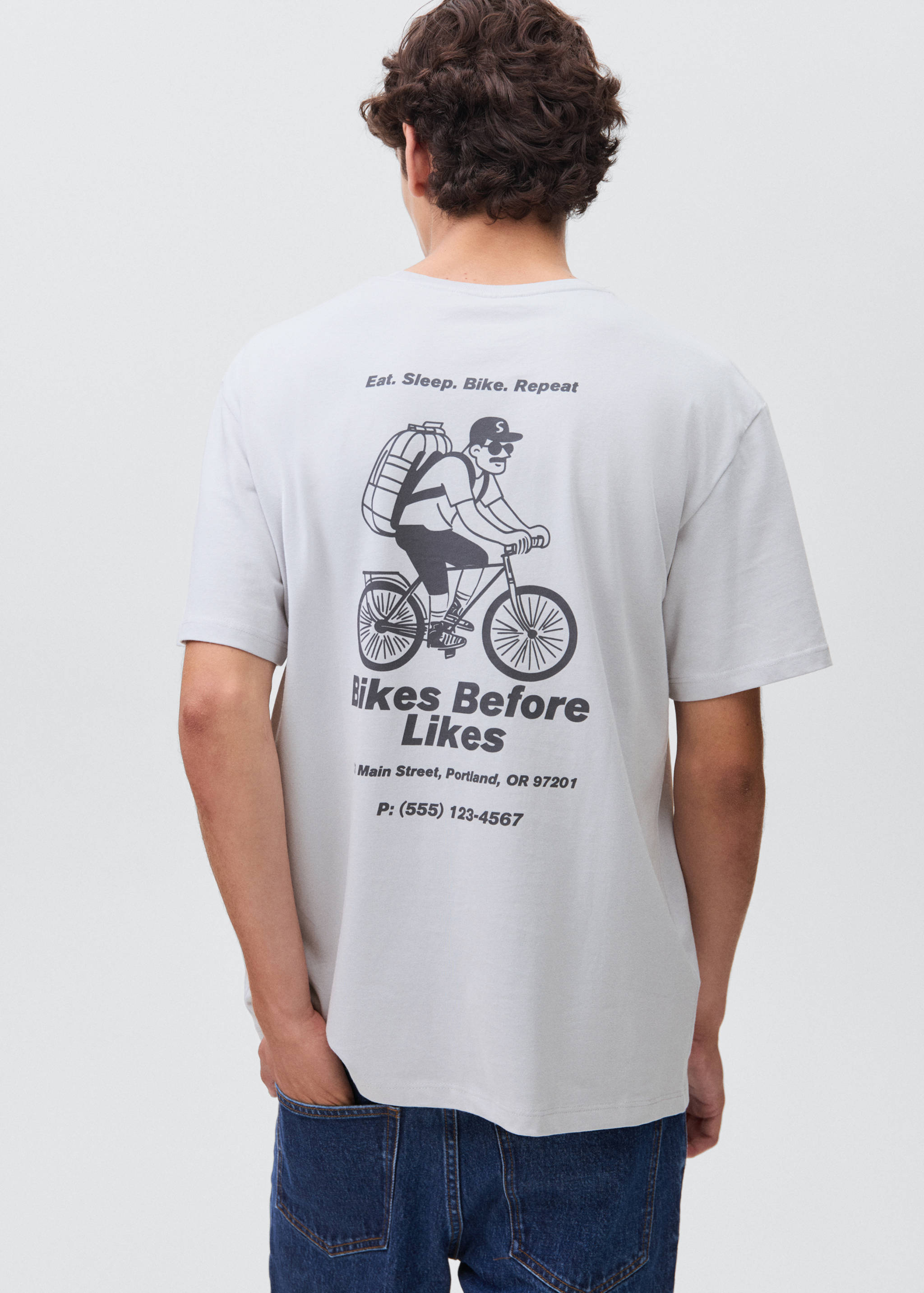 Printed cotton-blend t-shirt - Reverse of the article