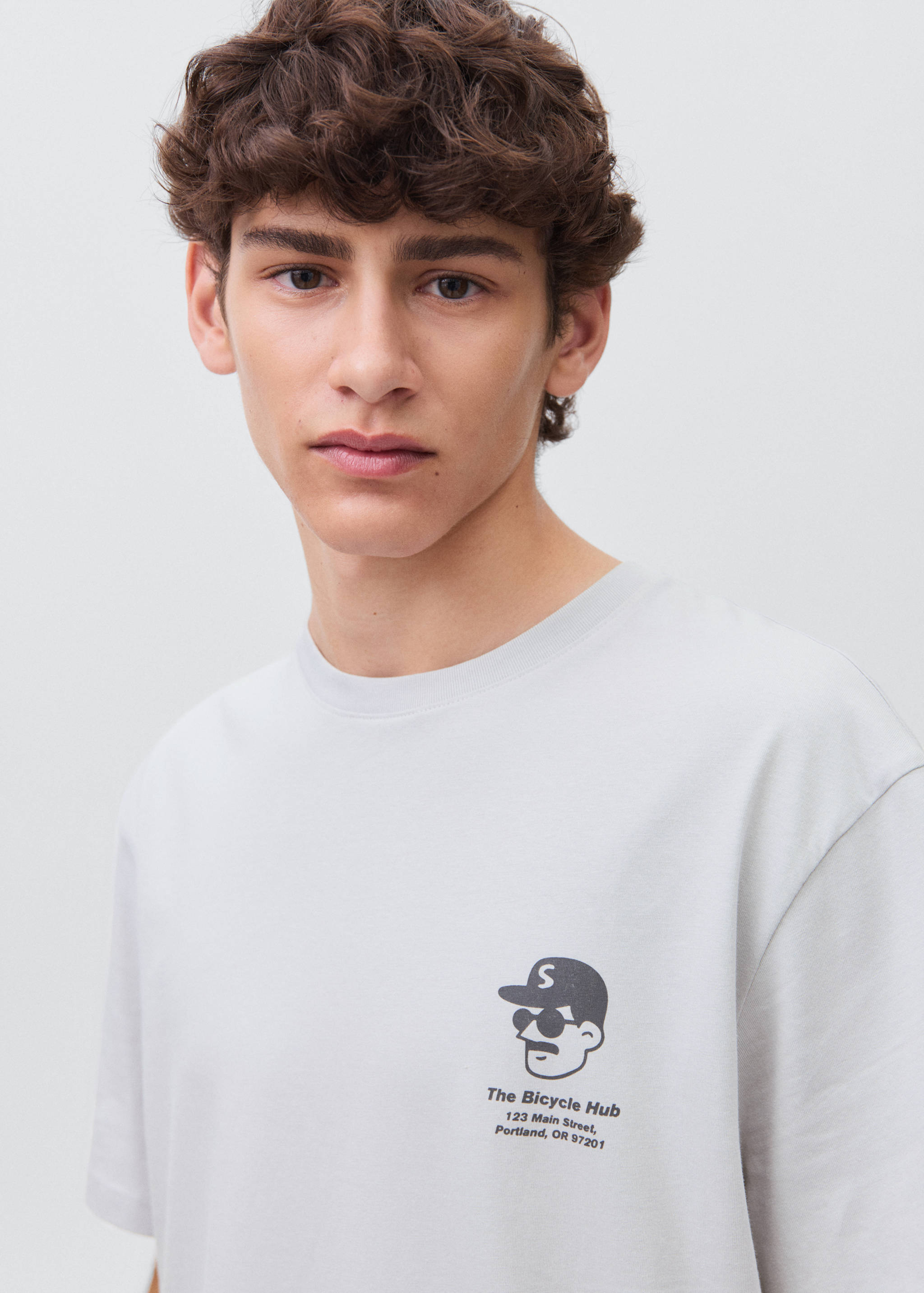 Printed cotton-blend t-shirt - Details of the article 1