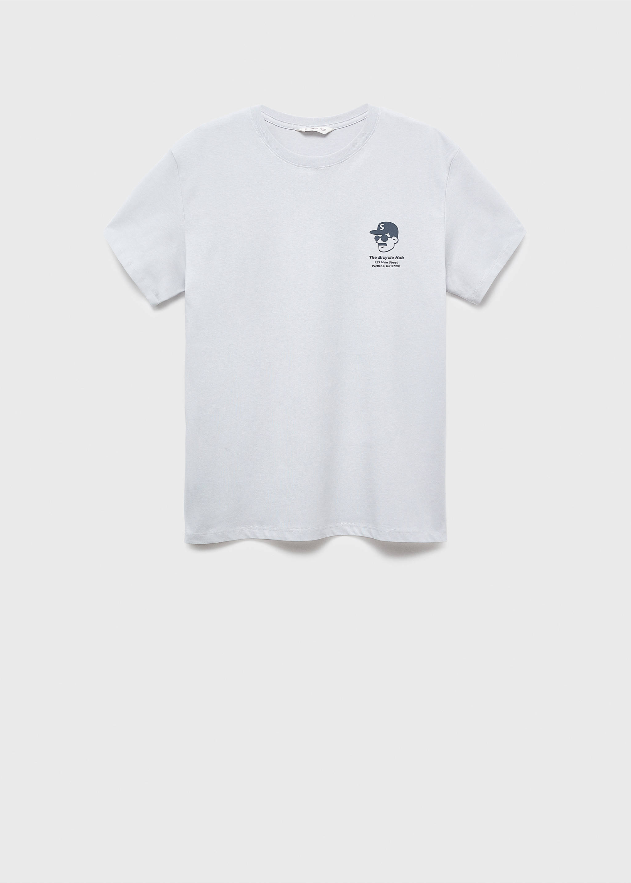 Printed cotton-blend t-shirt - Article without model, Sky Blue. Ref: 17093822-00.