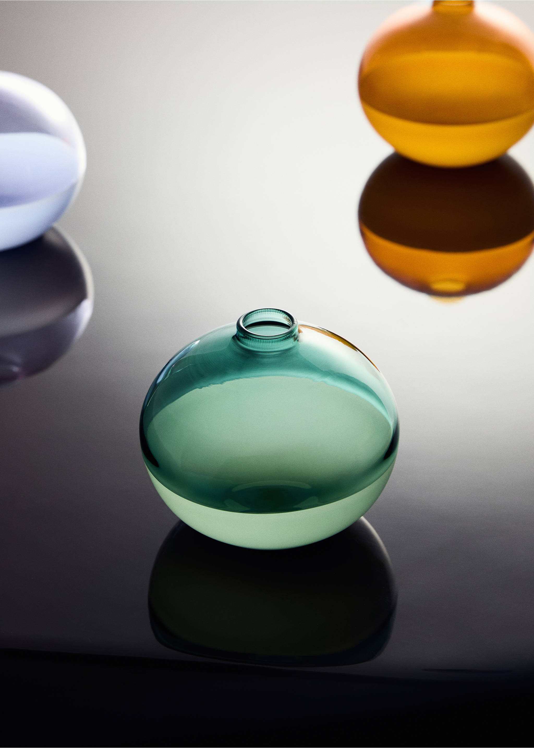 Vase aus Borosilikatglas - Allgemeine Ansicht, Grün. Ref: 17093824-00.