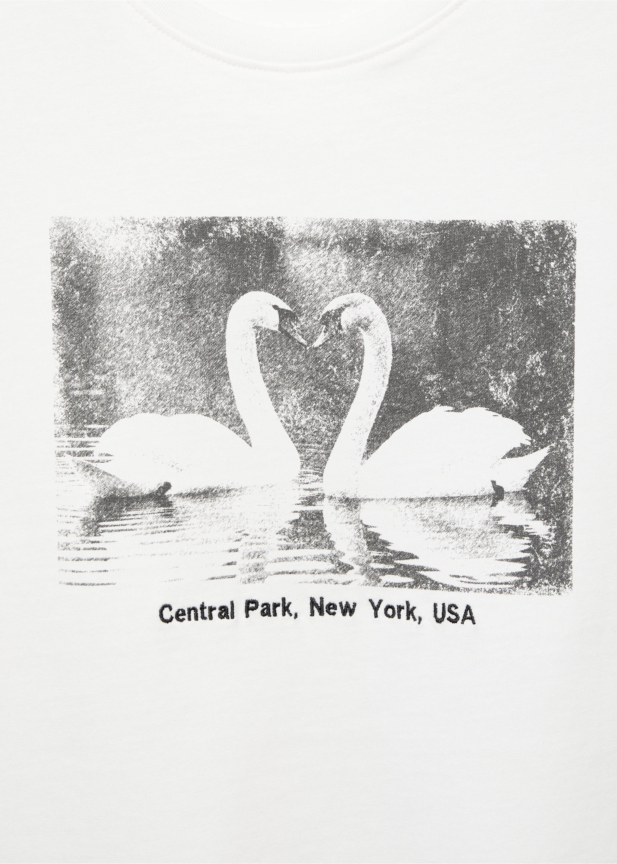 Cotton t-shirt with swan pattern - Details of the article 8, Off White. Ref: 17094071-00.