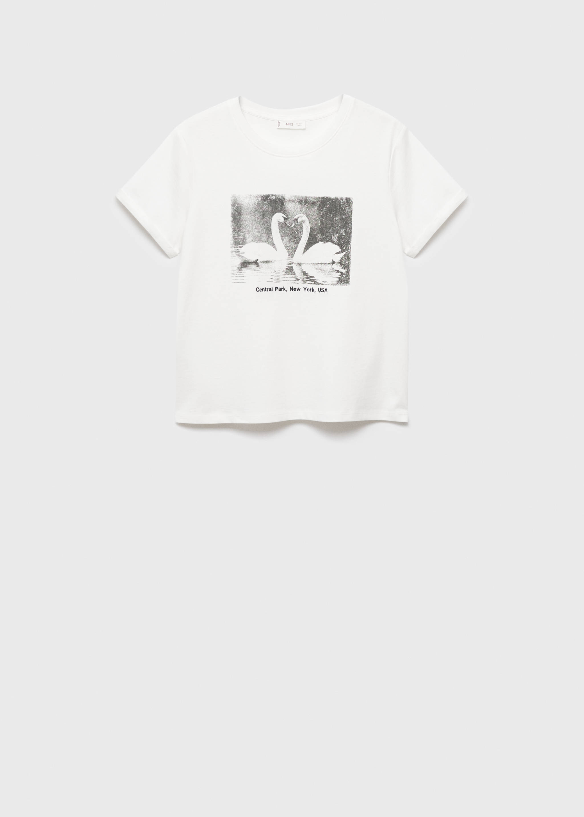 Cotton t-shirt with swan pattern - Article without model