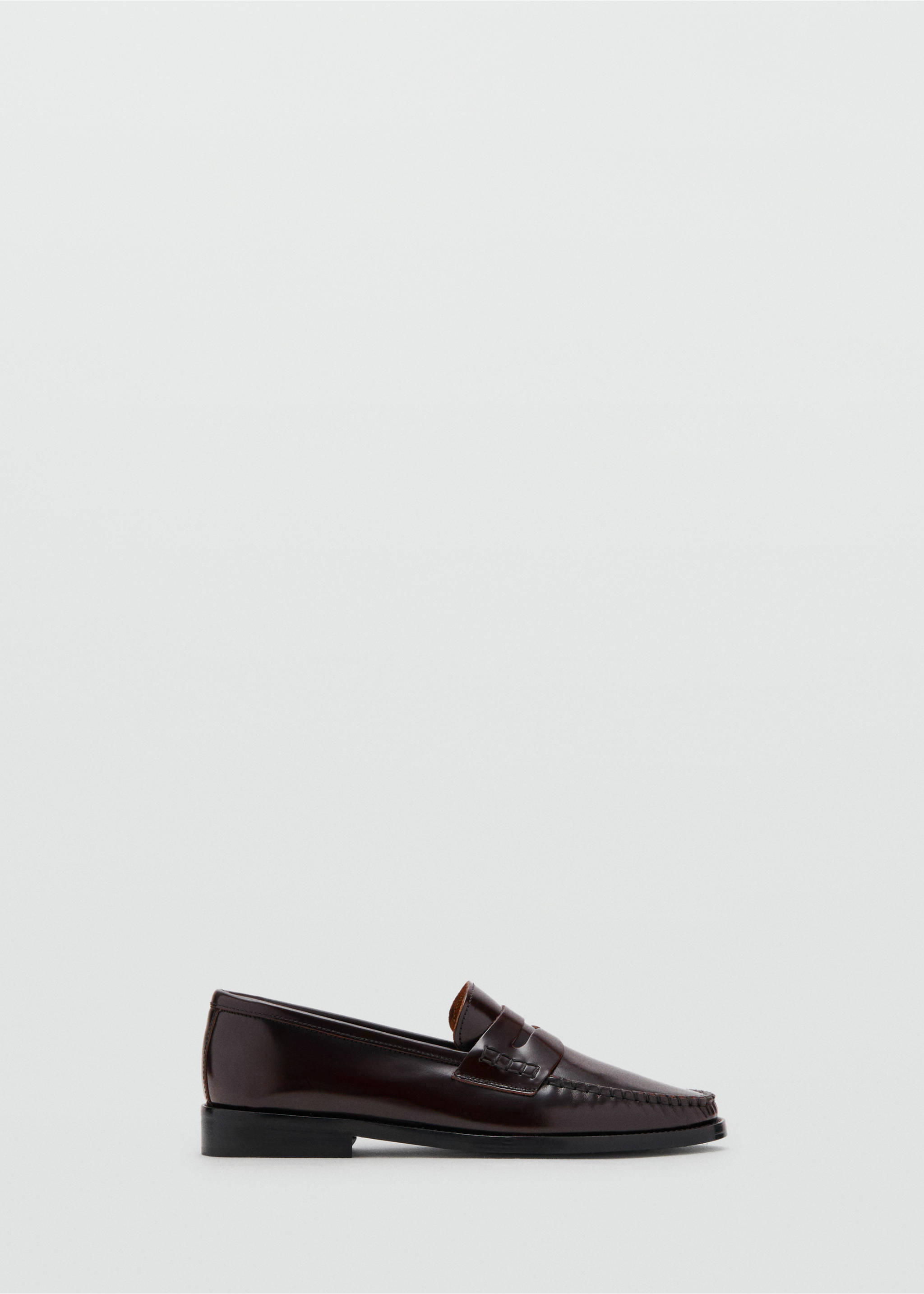 Gathered leather loafers - Article without model, Chocolate. Ref: 17094072-00.
