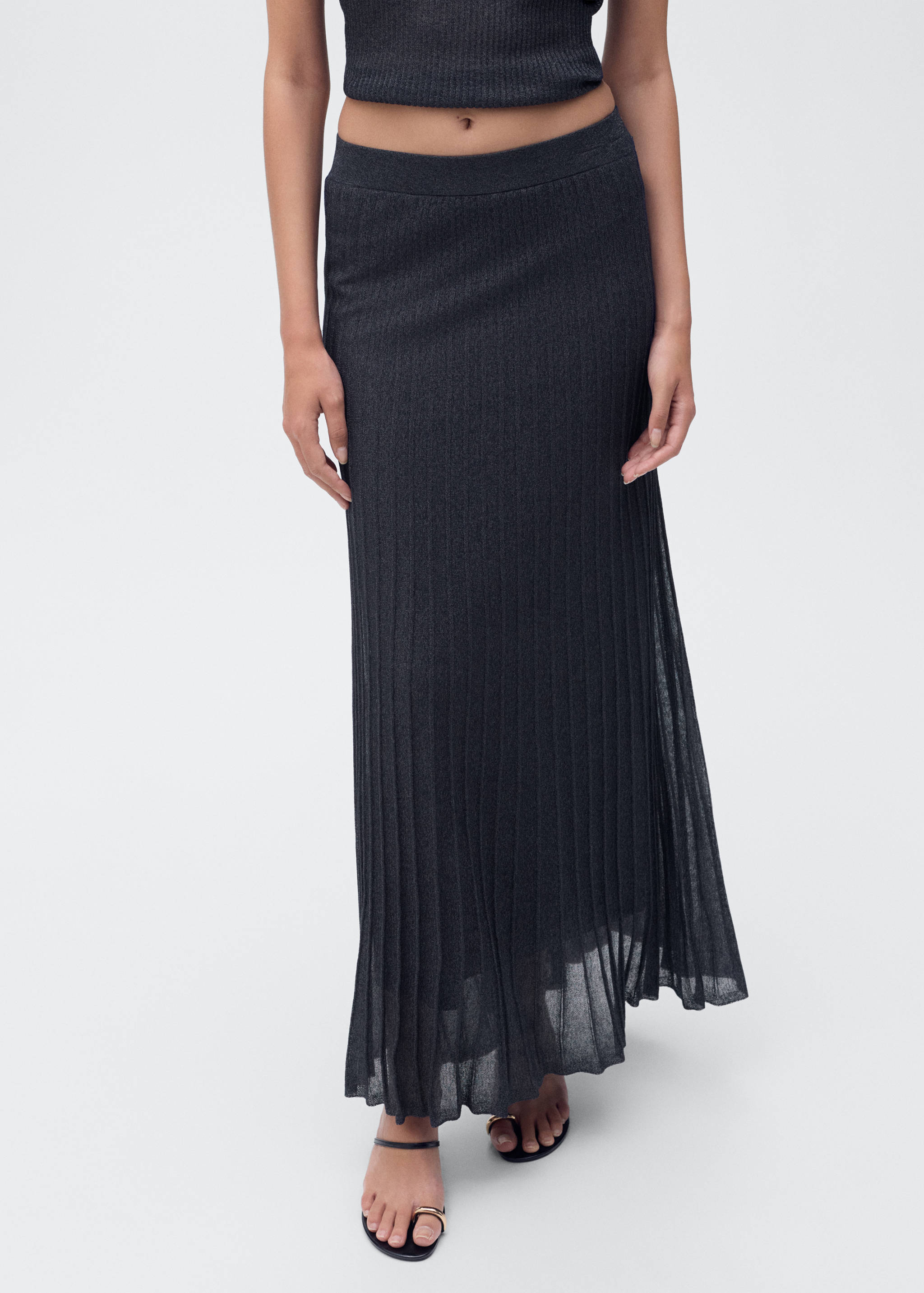 Lurex knitted pleated skirt - Medium plane