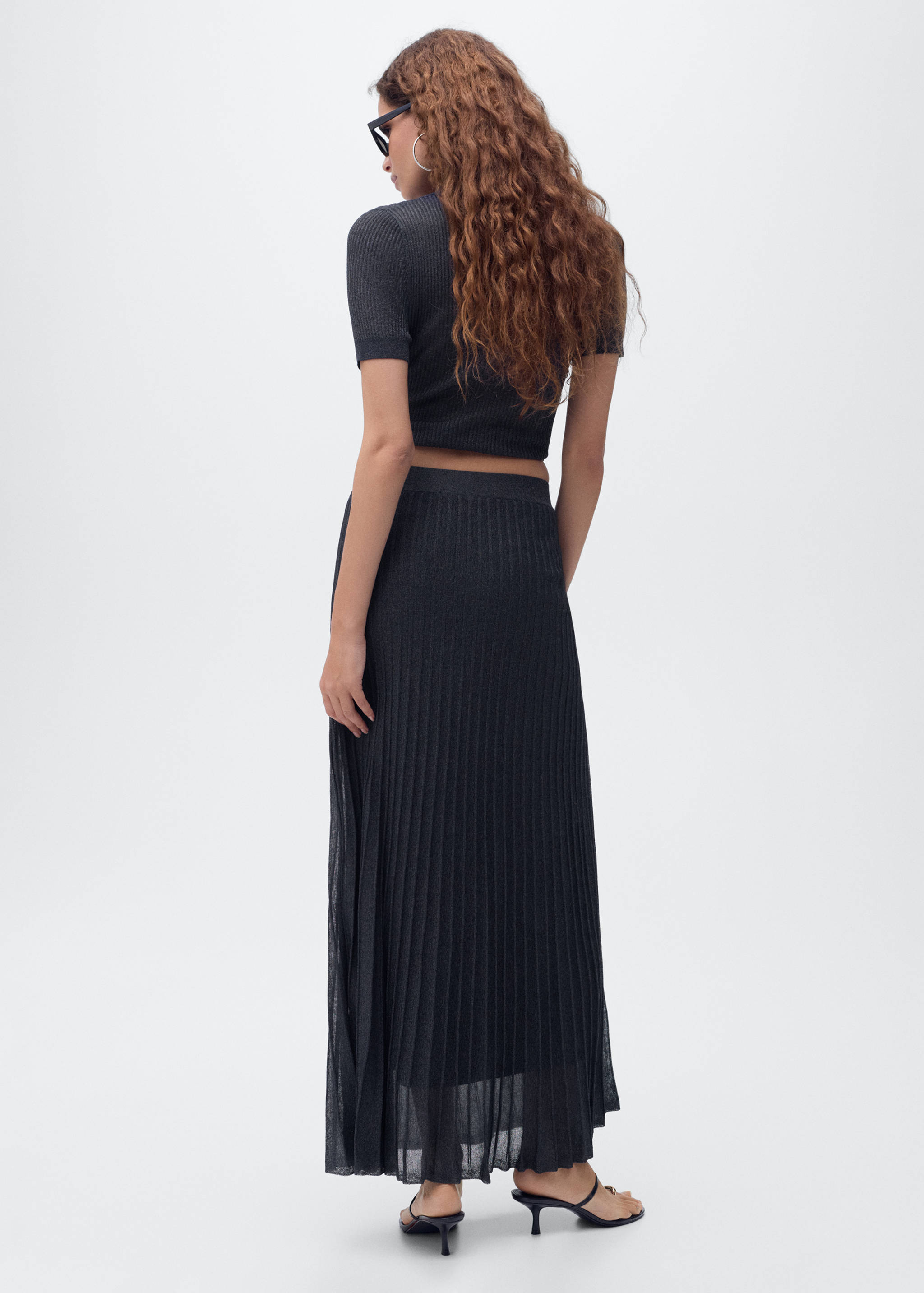 Lurex knitted pleated skirt - Reverse of the article