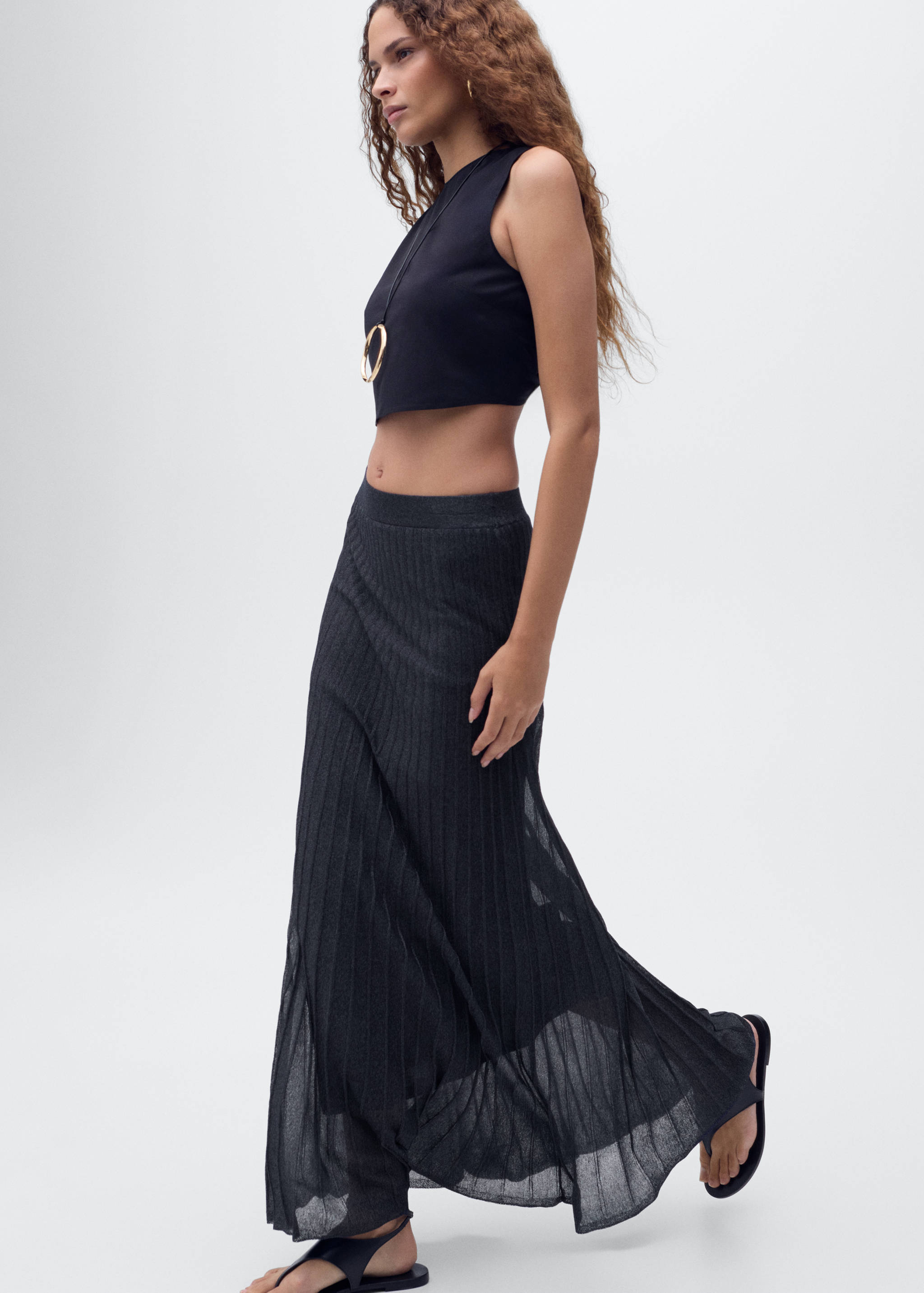 Lurex knitted pleated skirt - Details of the article 2