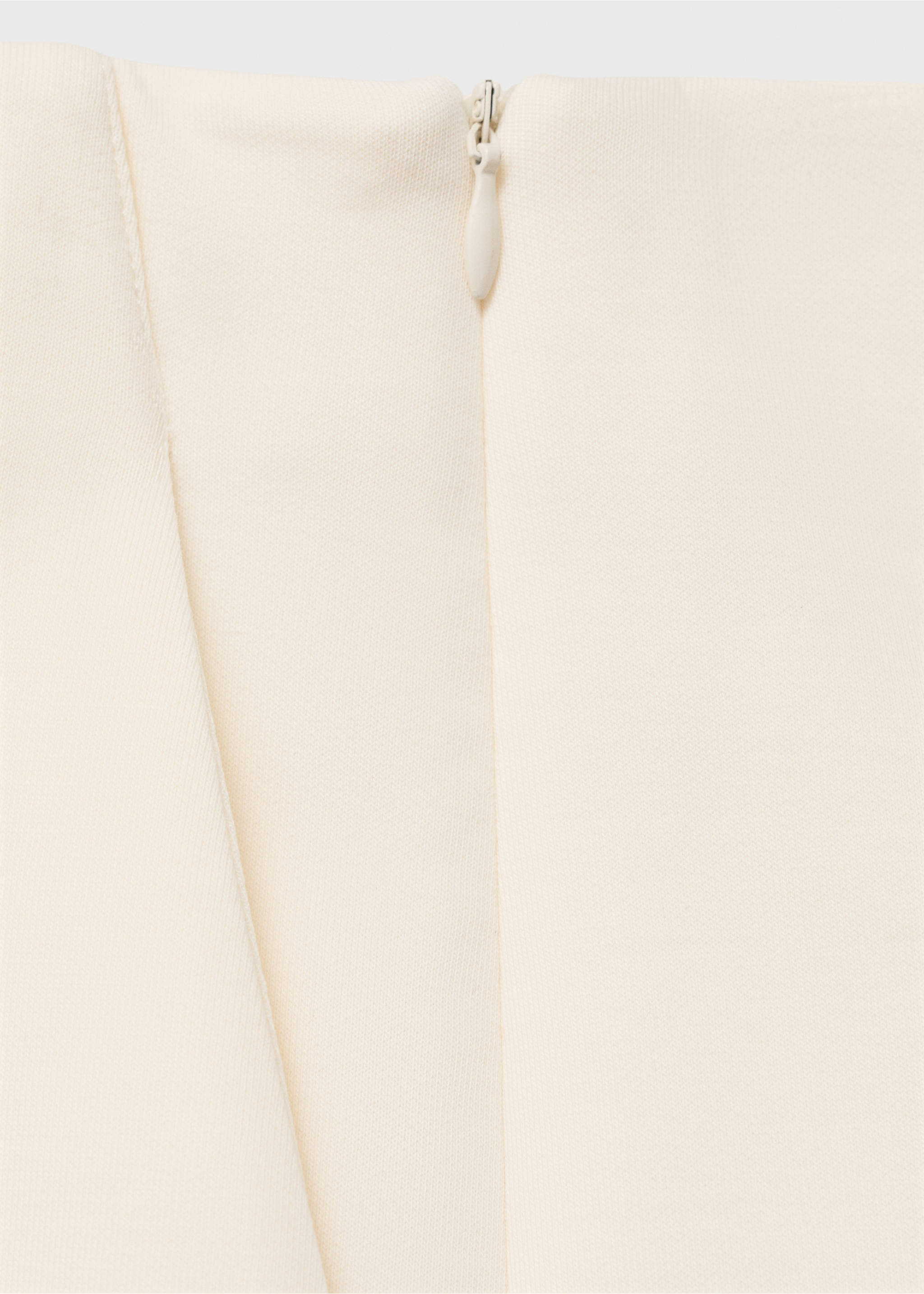 Cotton skirt with opening - Details of the article 0, Ecru. Ref: 17094074-00.