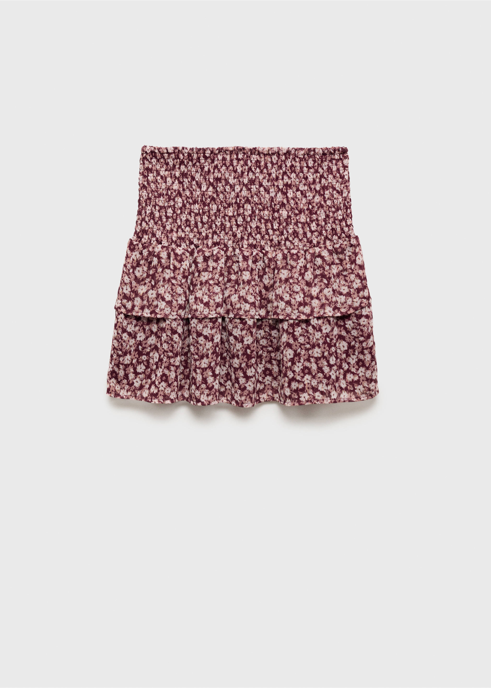 Printed ruffle skirt - Article without model, Maroon. Ref: 17094077-00.