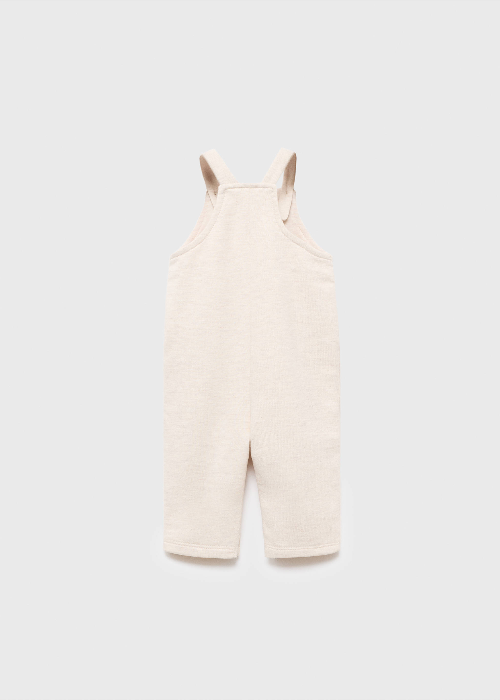 Long cotton dungarees - Reverse of the article, Sand. Ref: 17094079-00.