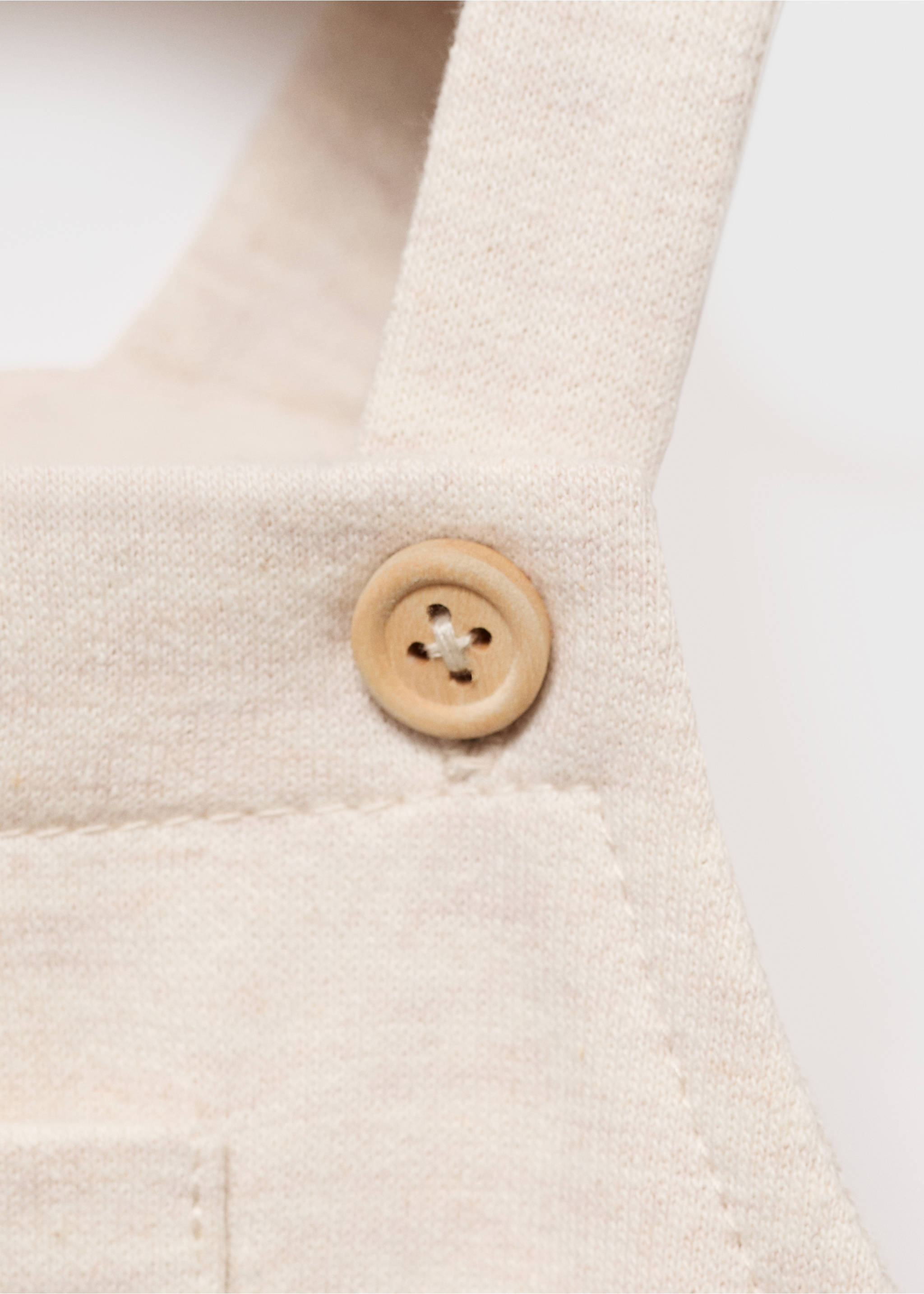 Long cotton dungarees - Details of the article 0, Sand. Ref: 17094079-00.