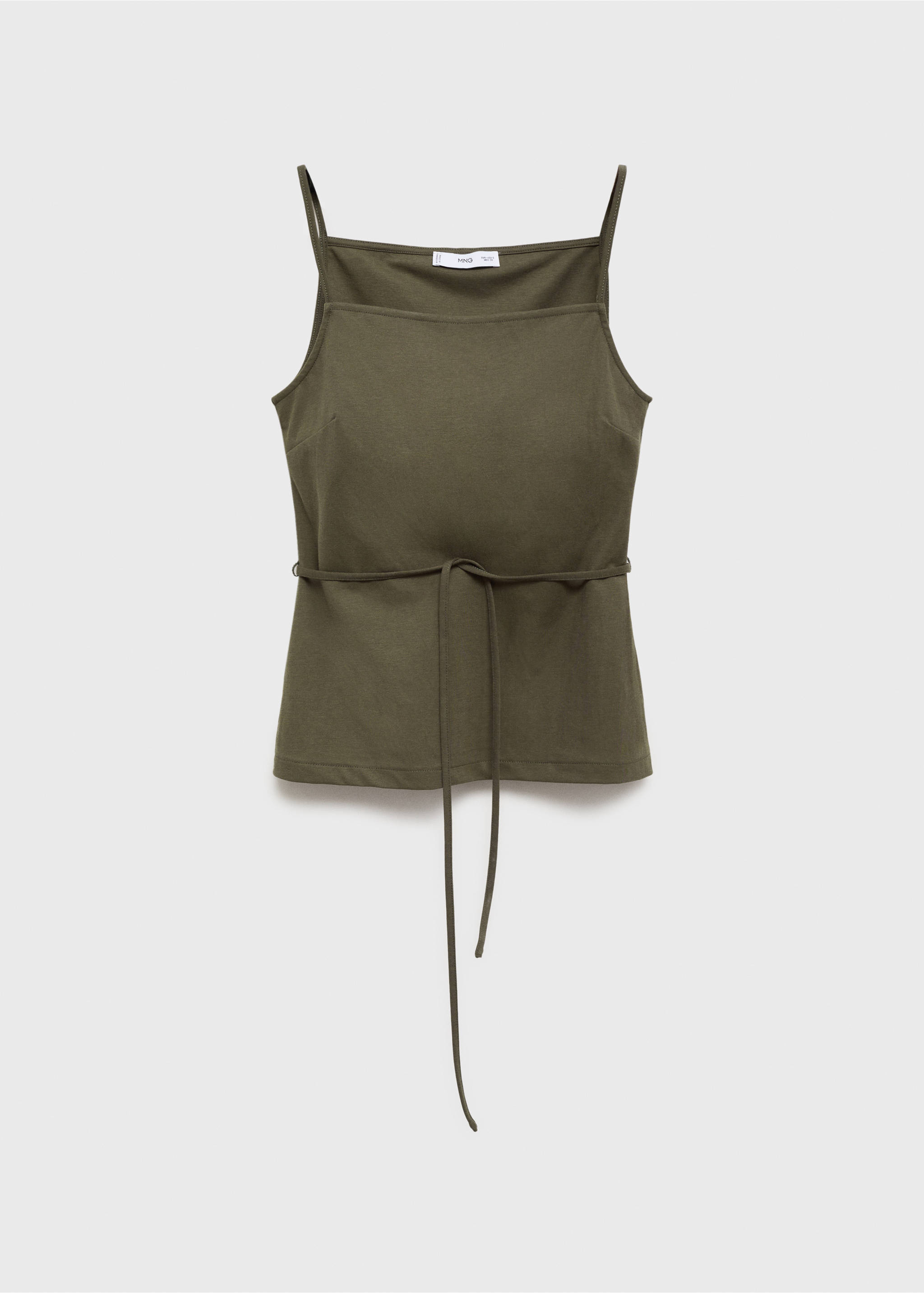 Cotton top with waist tie - Article without model, Khaki. Ref: 17094080-00.