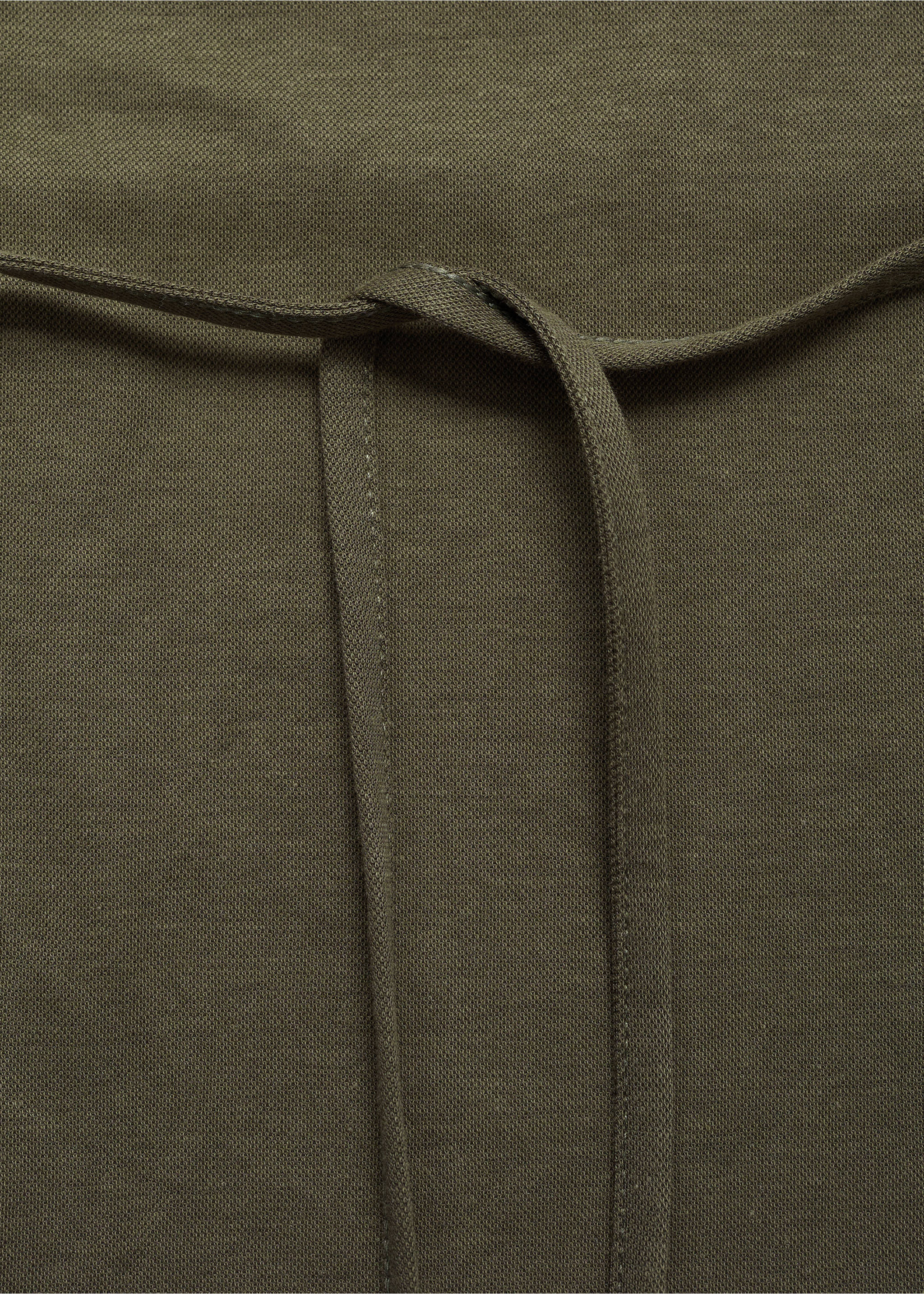 Cotton top with waist tie - Details of the article 8, Khaki. Ref: 17094080-00.