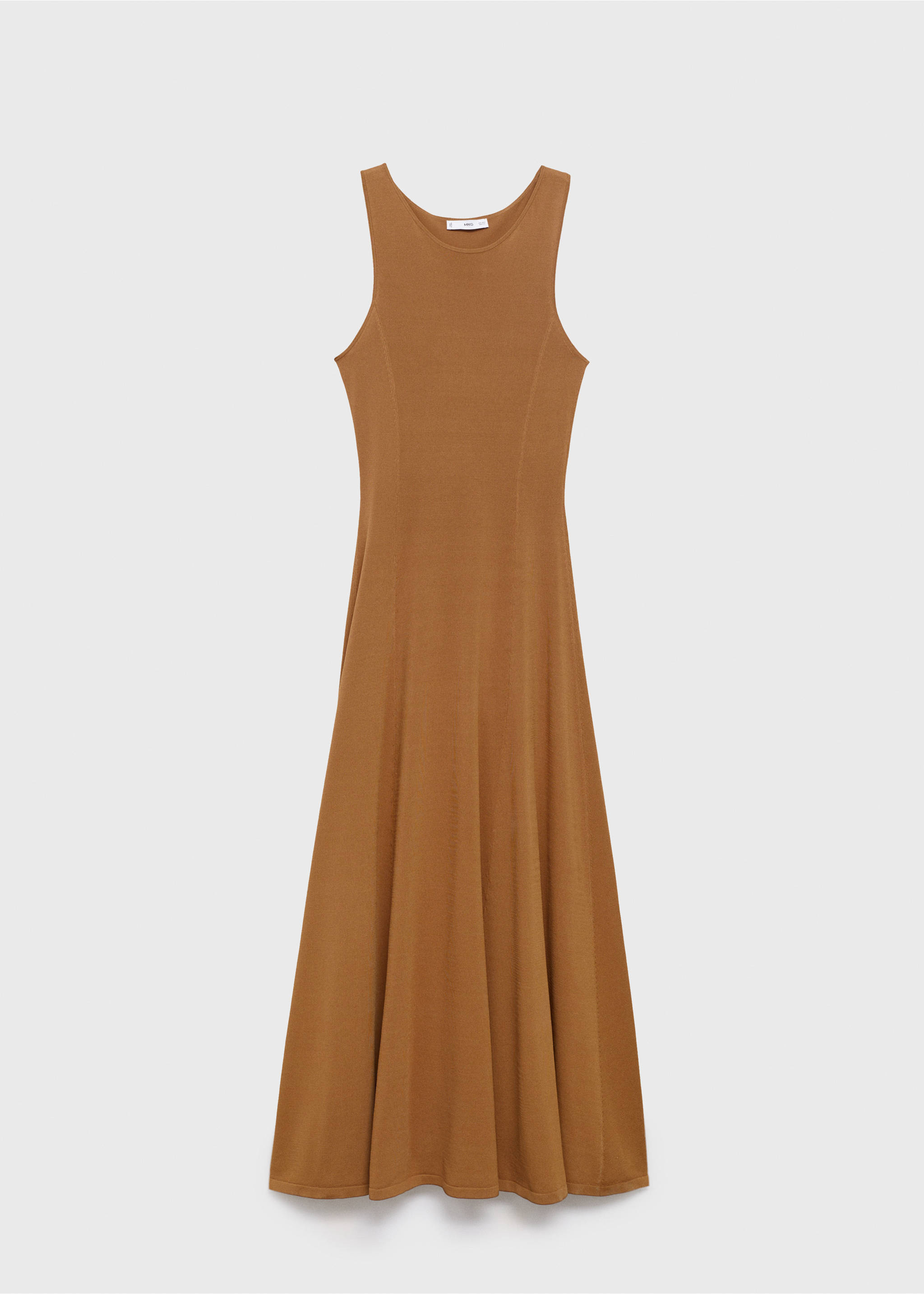Knit long dress - Article without model, Tobacco Brown. Ref: 17094082-00.