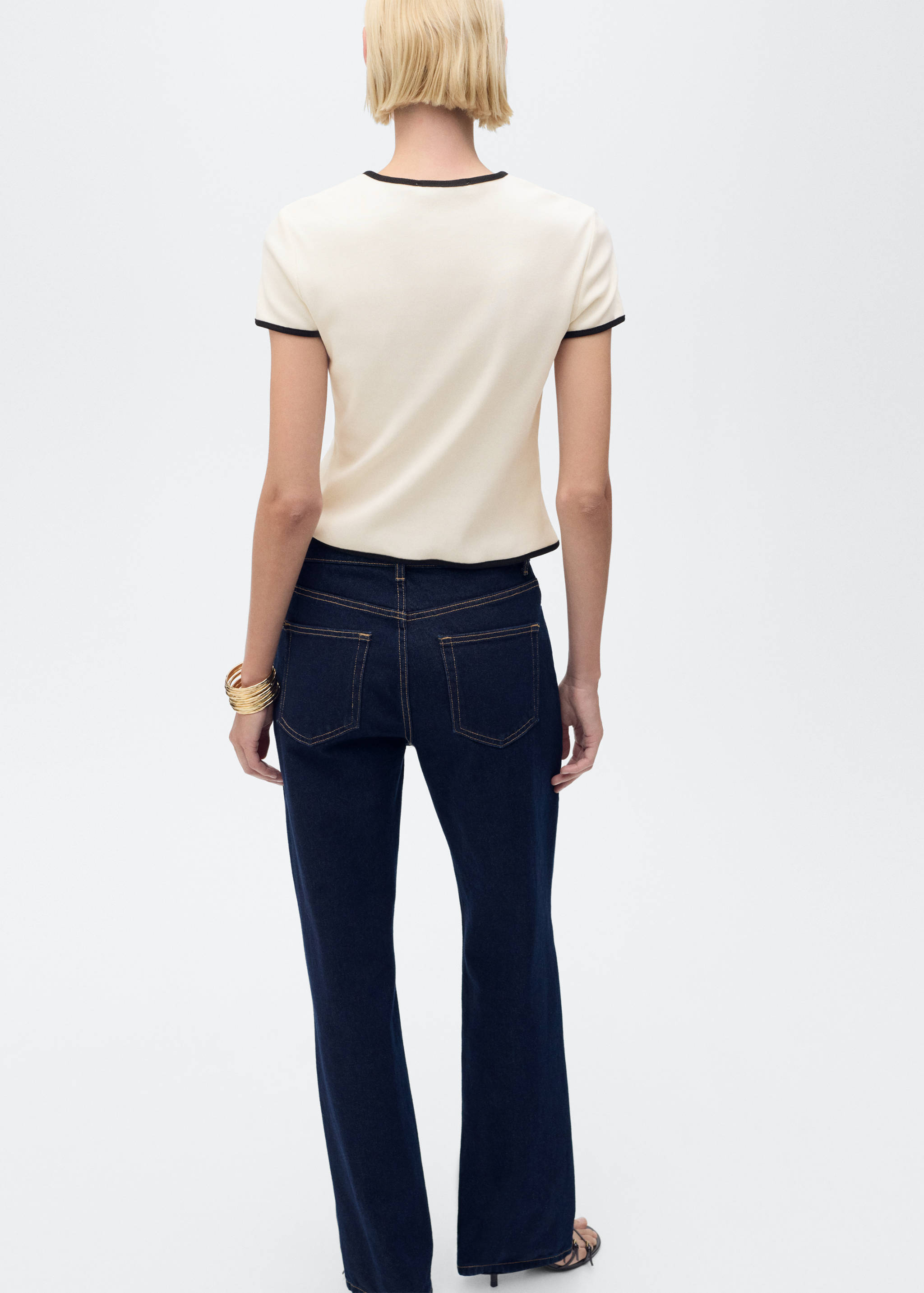 Cotton t-shirt with contrasting trim - Reverse of the article